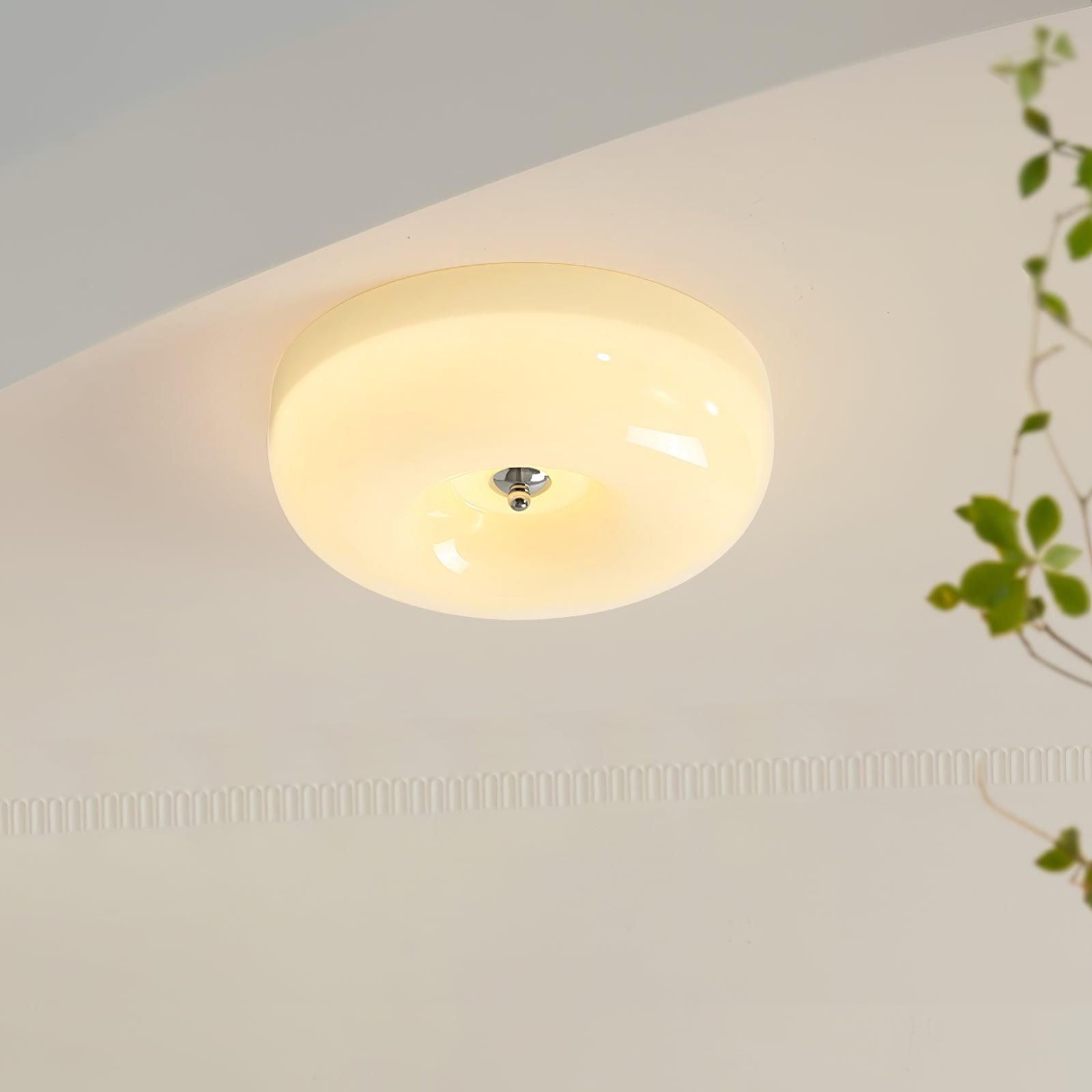 Solara Chandelier Cream Pudding with Blown Glass-Neutral Decor