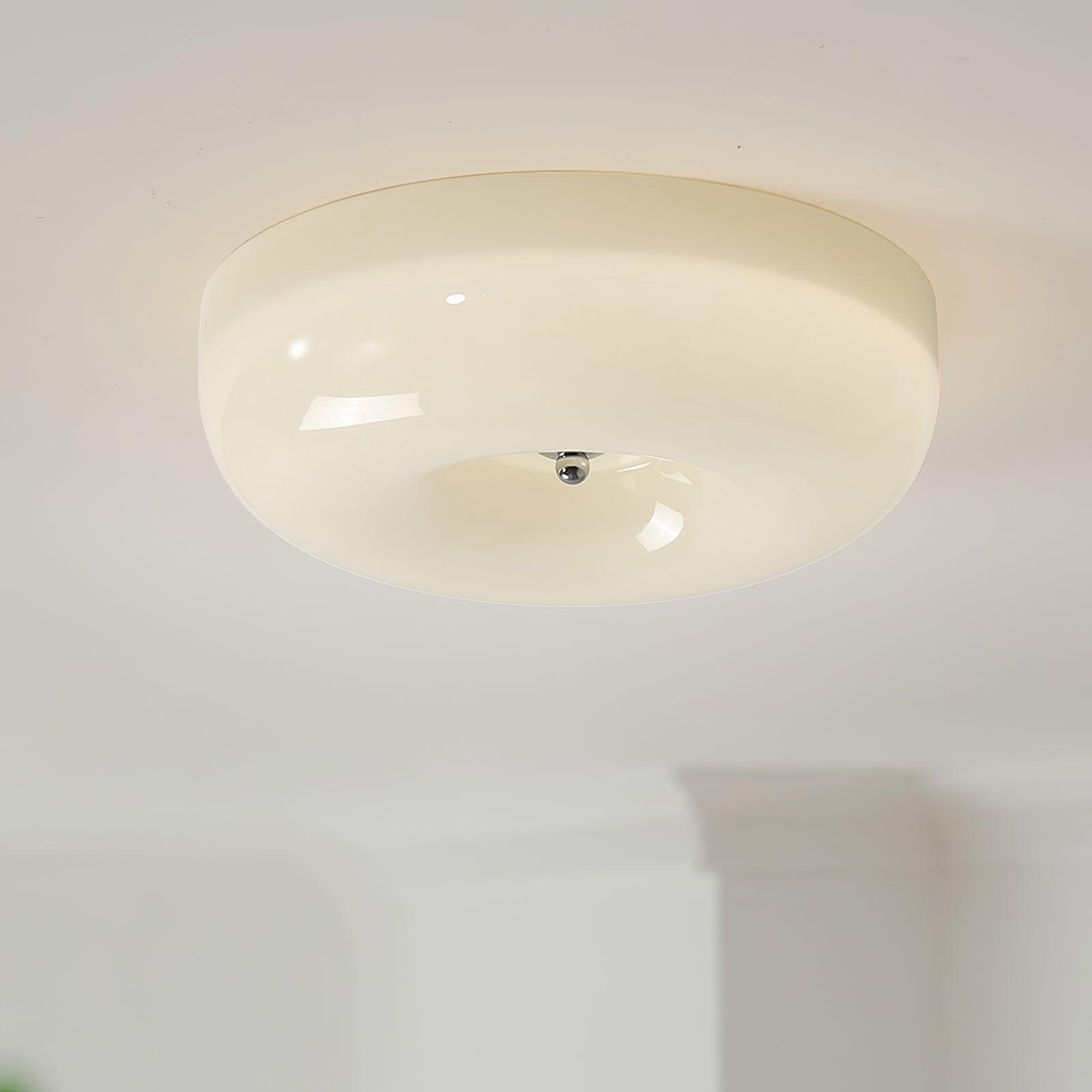 Solara Chandelier Cream Pudding with Blown Glass-Neutral Decor