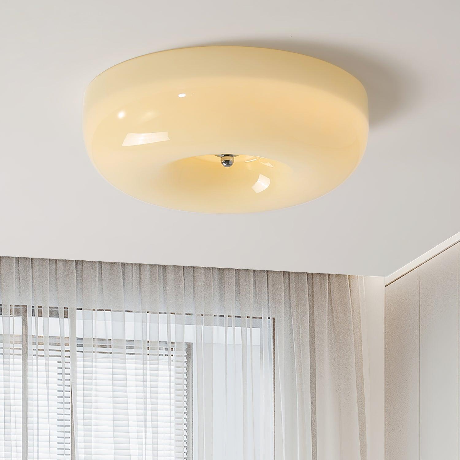 Solara Chandelier Cream Pudding with Blown Glass-Neutral Decor