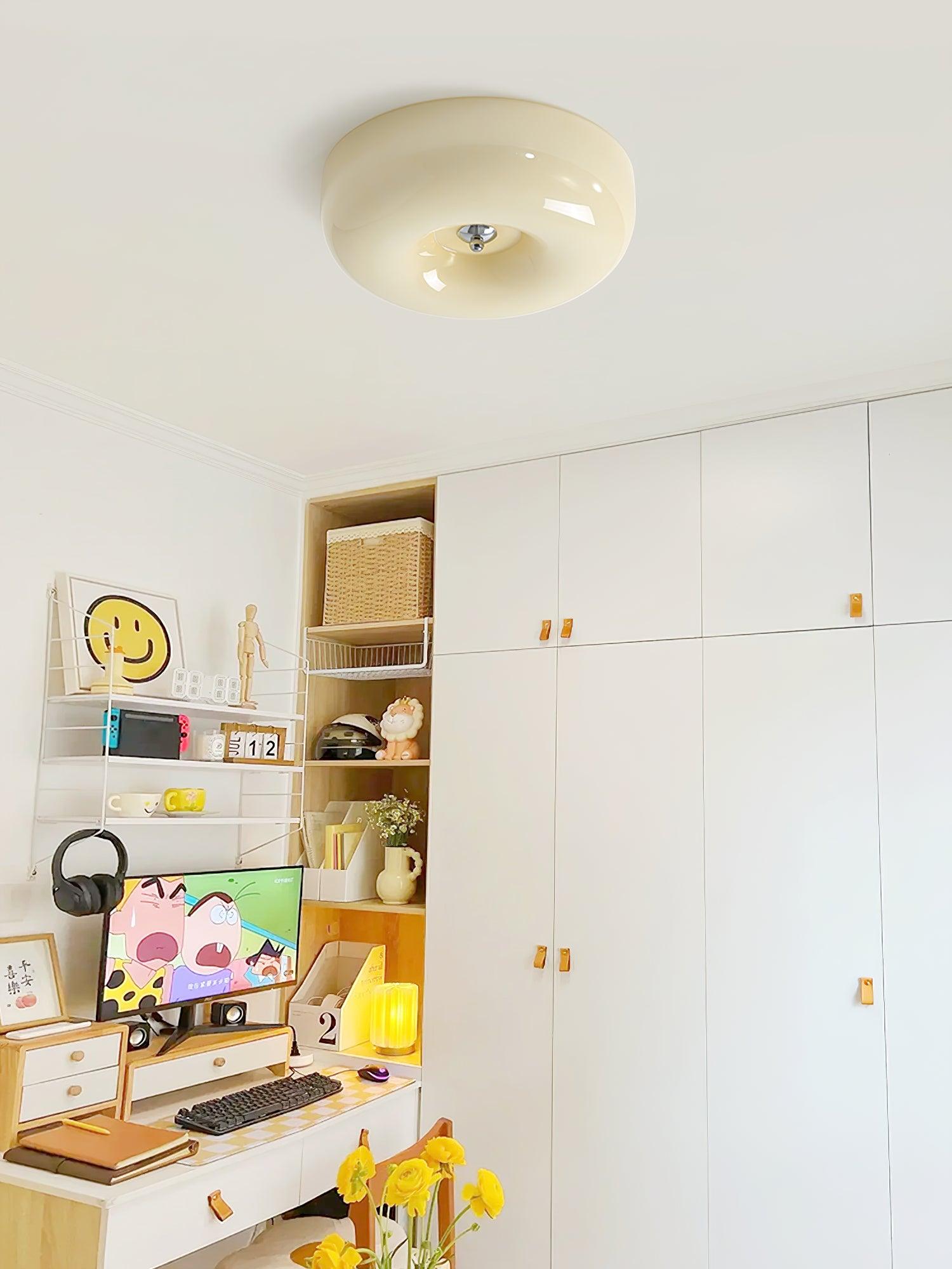Solara Chandelier Cream Pudding with Blown Glass-Neutral Decor