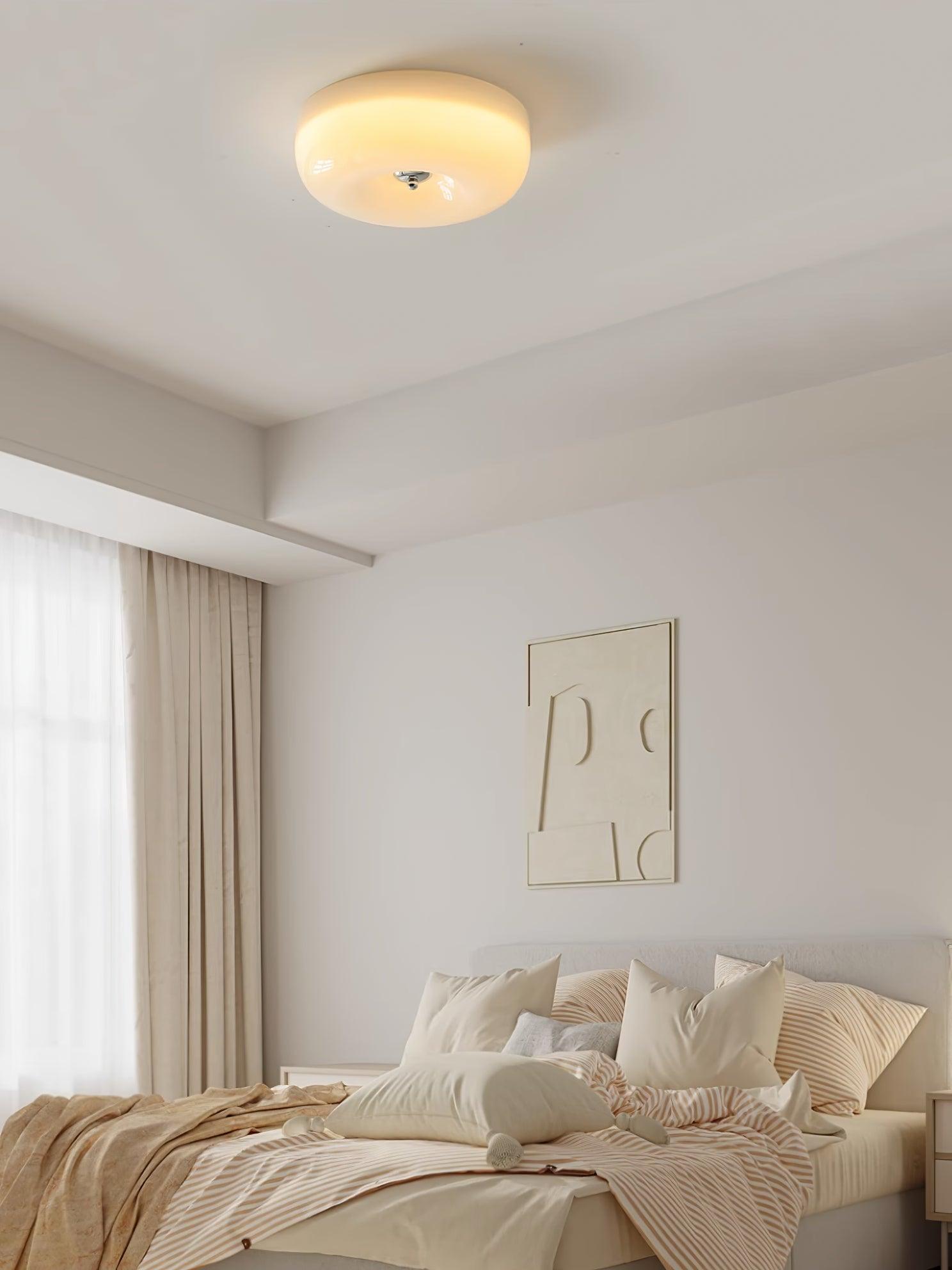 Solara Chandelier Cream Pudding with Blown Glass-Neutral Decor