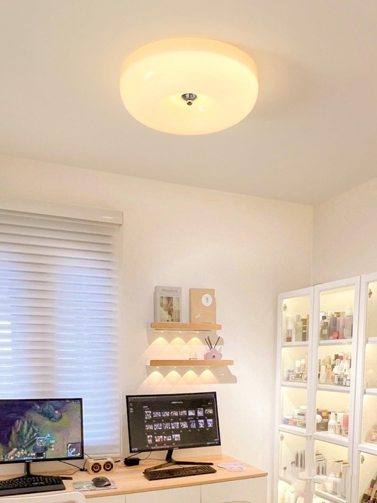 Solara Chandelier Cream Pudding with Blown Glass-Neutral Decor