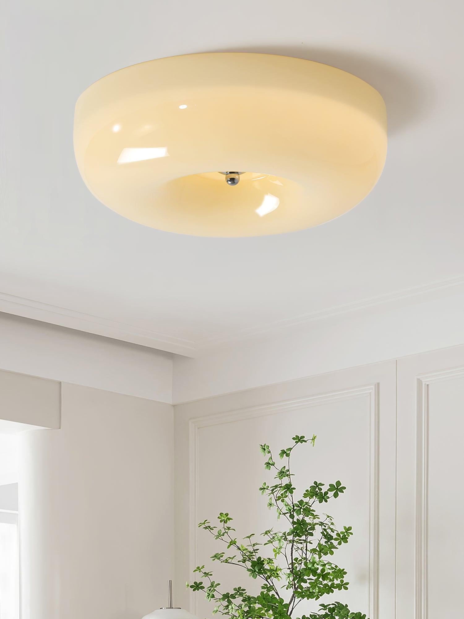 Solara Chandelier Cream Pudding with Blown Glass-Neutral Decor