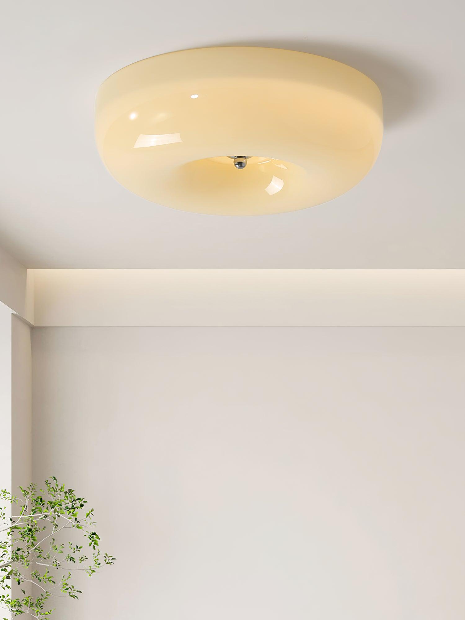 Solara Chandelier Cream Pudding with Blown Glass-Neutral Decor
