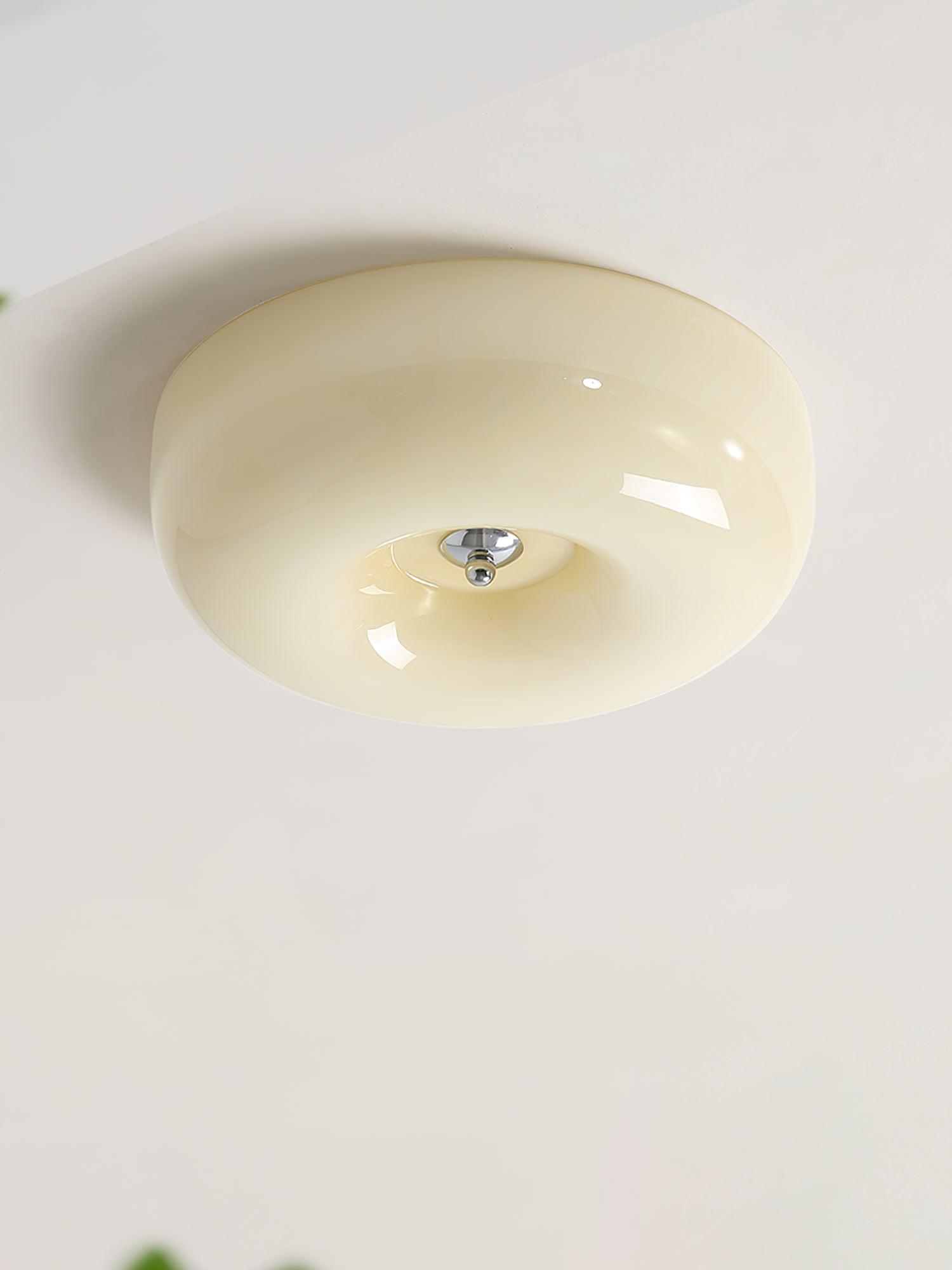 Solara Chandelier Cream Pudding with Blown Glass-Neutral Decor