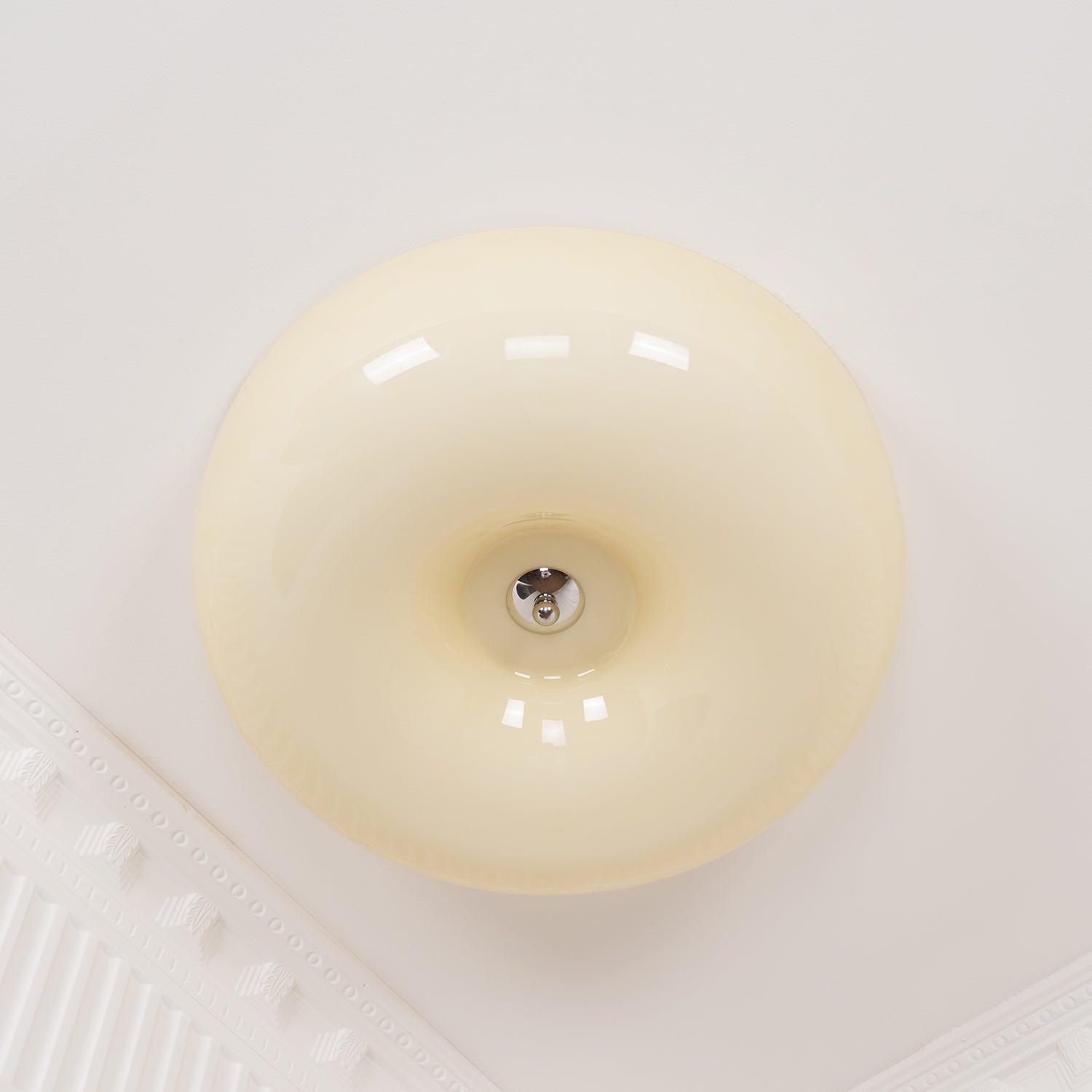 Solara Chandelier Cream Pudding with Blown Glass-Neutral Decor