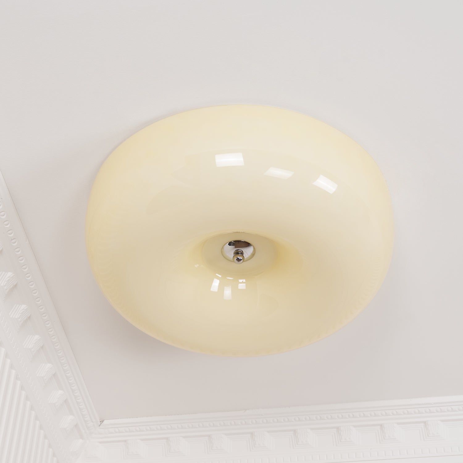 Solara Chandelier Cream Pudding with Blown Glass-Neutral Decor
