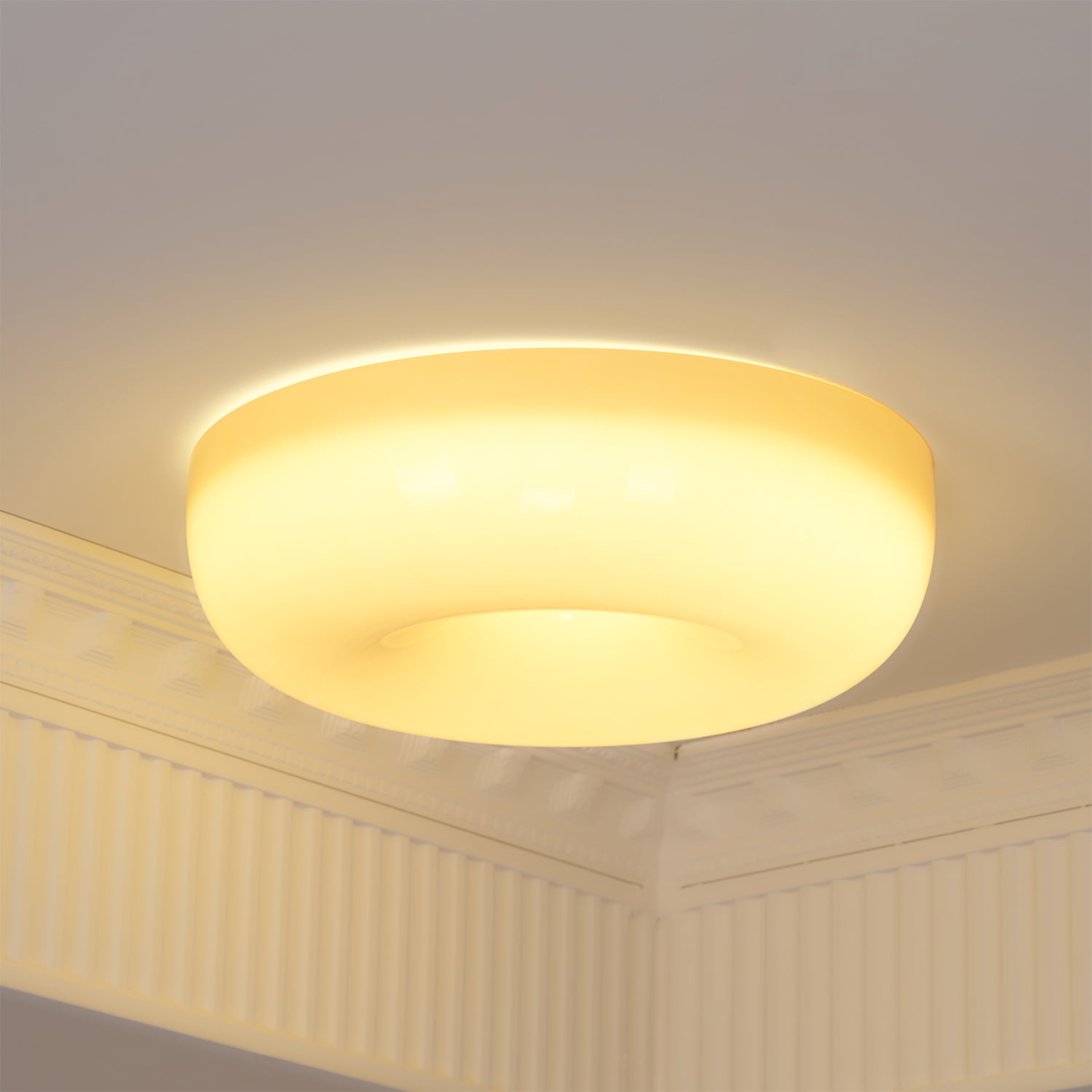 Solara Chandelier Cream Pudding with Blown Glass-Neutral Decor