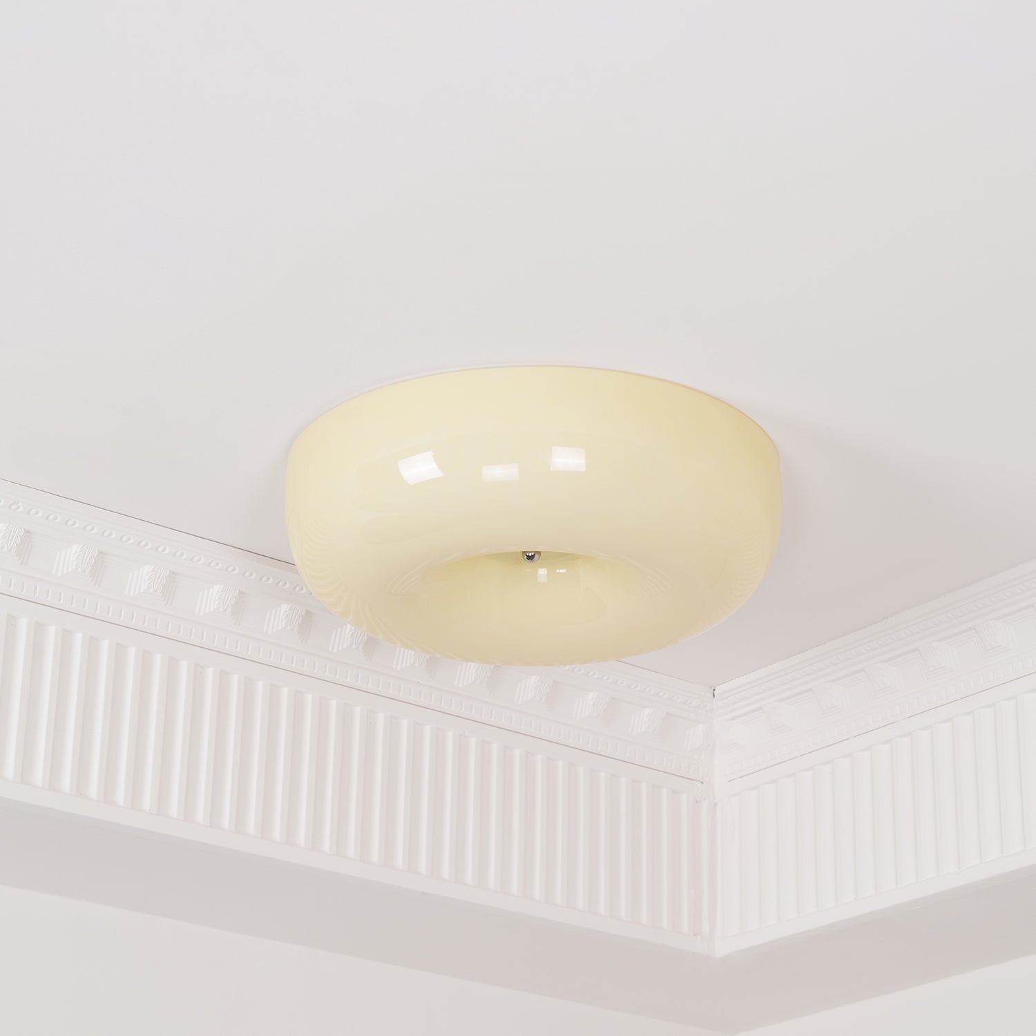 Solara Chandelier Cream Pudding with Blown Glass-Neutral Decor