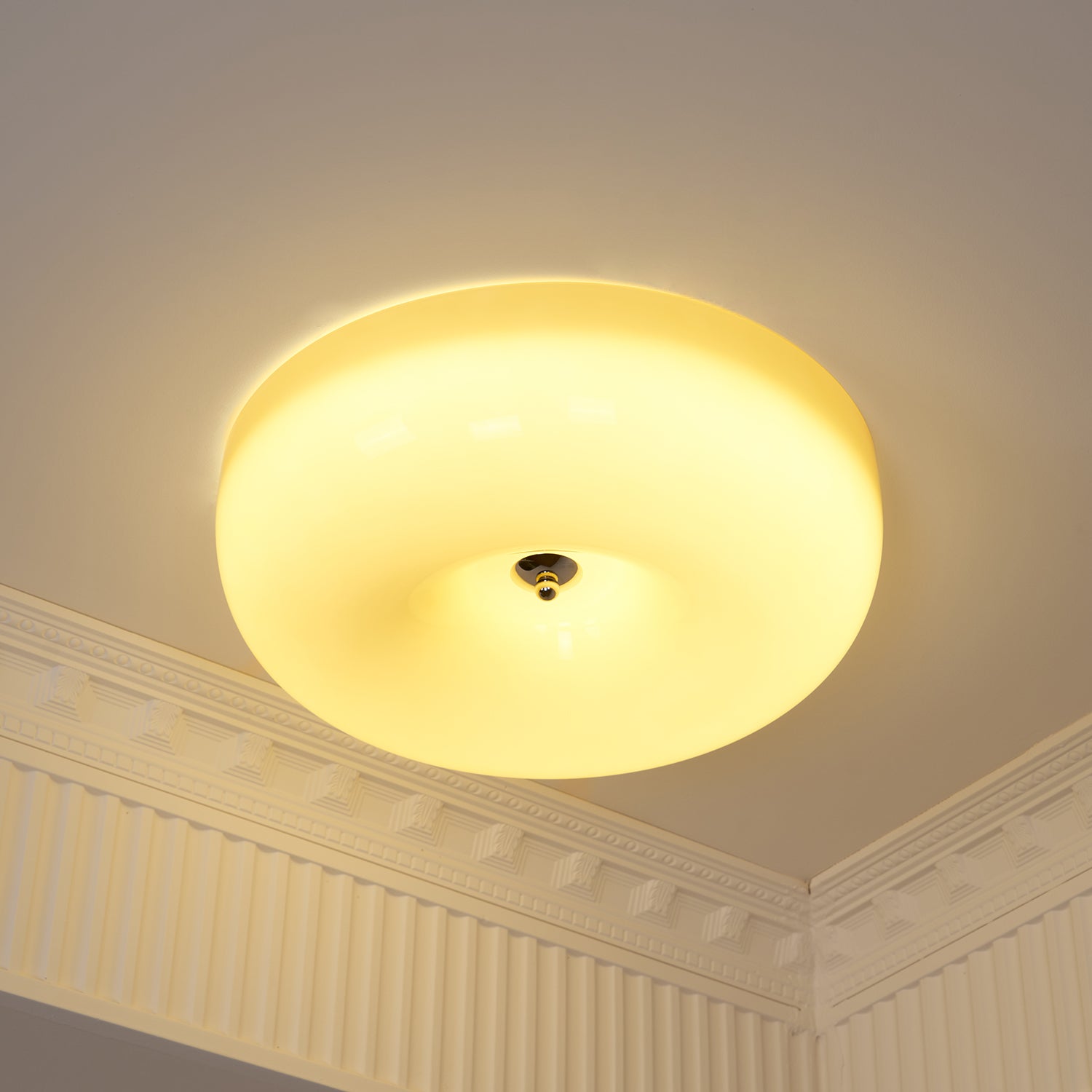 Solara Chandelier Cream Pudding with Blown Glass-Neutral Decor