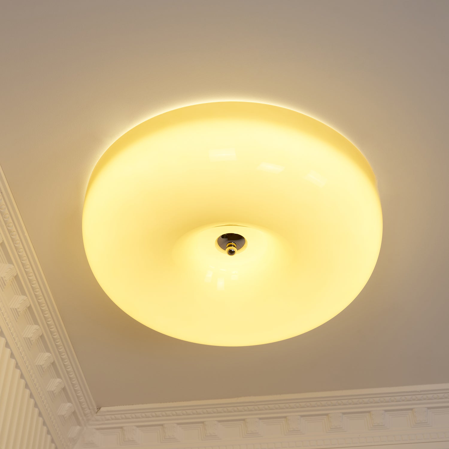 Solara Chandelier Cream Pudding with Blown Glass-Neutral Decor