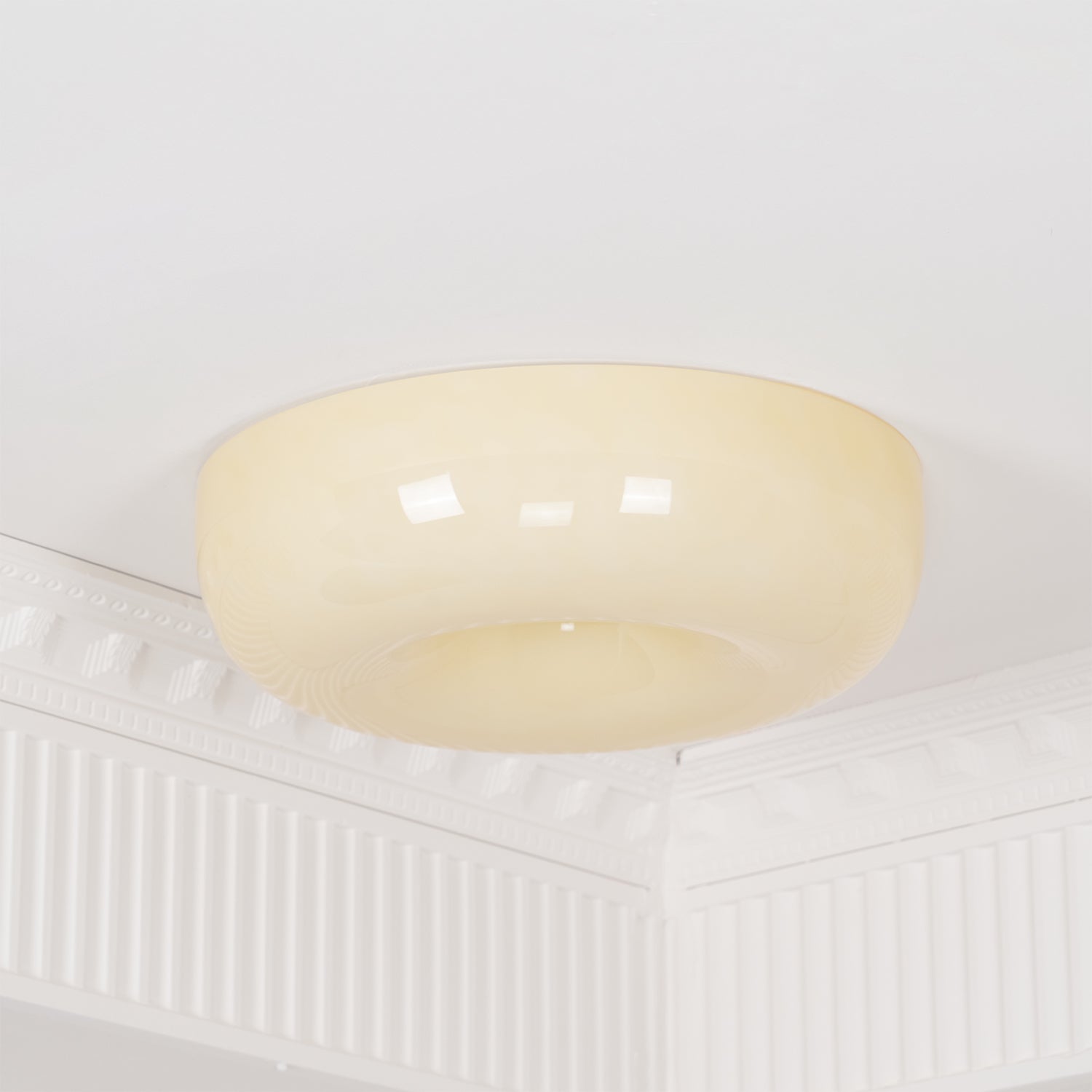 Solara Chandelier Cream Pudding with Blown Glass-Neutral Decor
