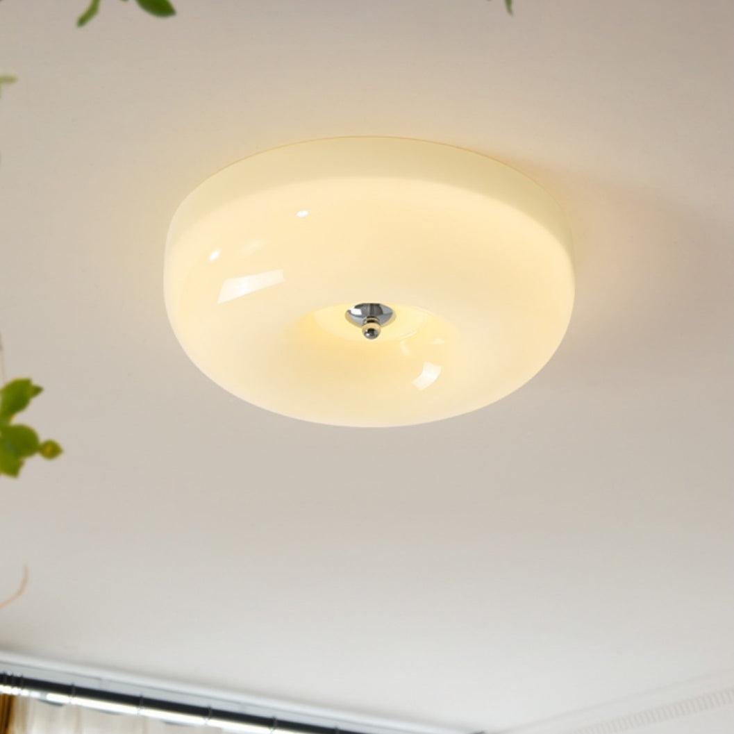 Solara Chandelier Cream Pudding with Blown Glass-Neutral Decor