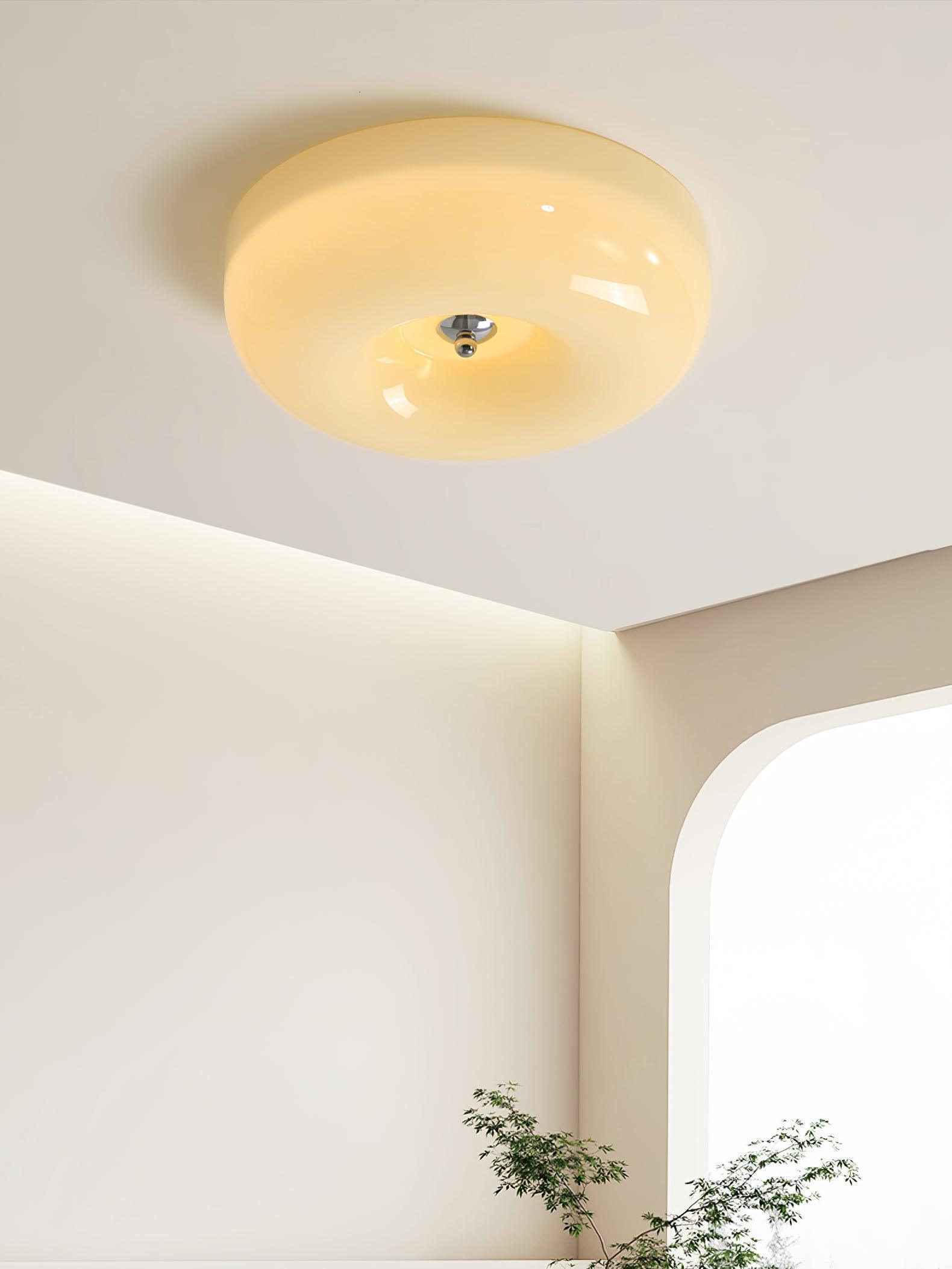 Solara Chandelier Cream Pudding with Blown Glass-Neutral Decor