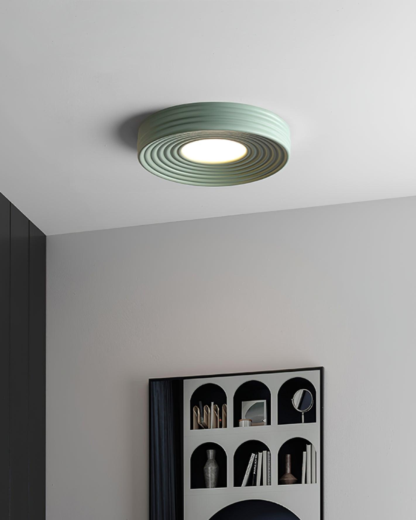 Ceiling Light Ribbed Canopy Textured Contemporary Fixture