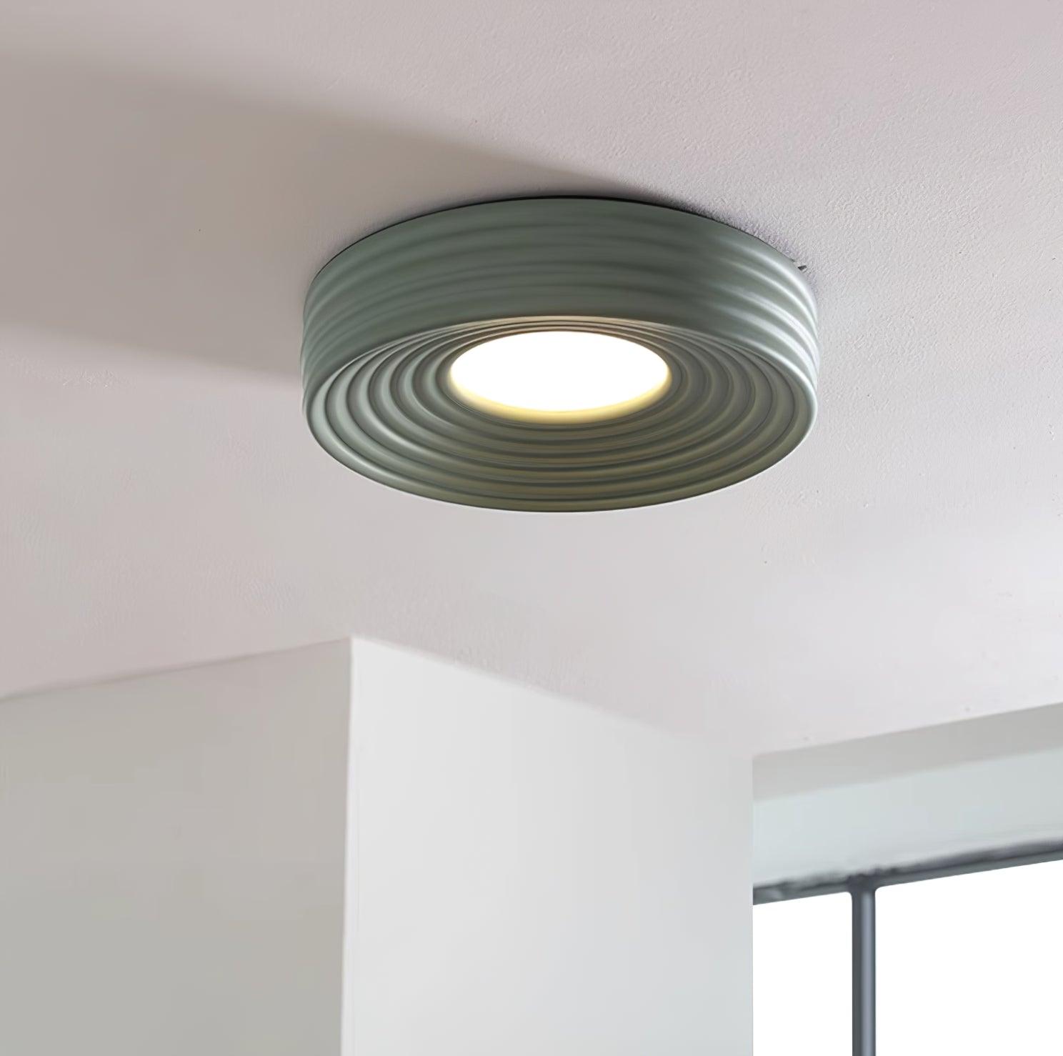 Ceiling Light Ribbed Canopy Textured Contemporary Fixture