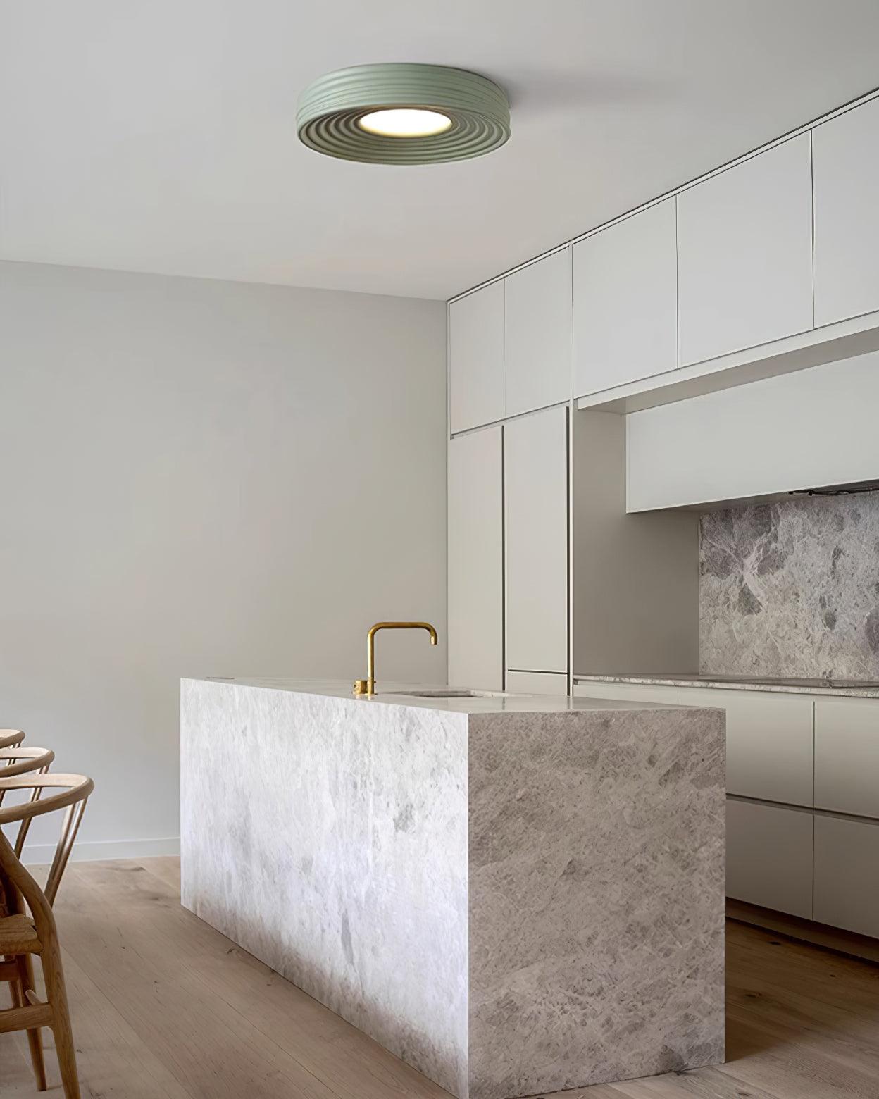 Ceiling Light Ribbed Canopy Textured Contemporary Fixture