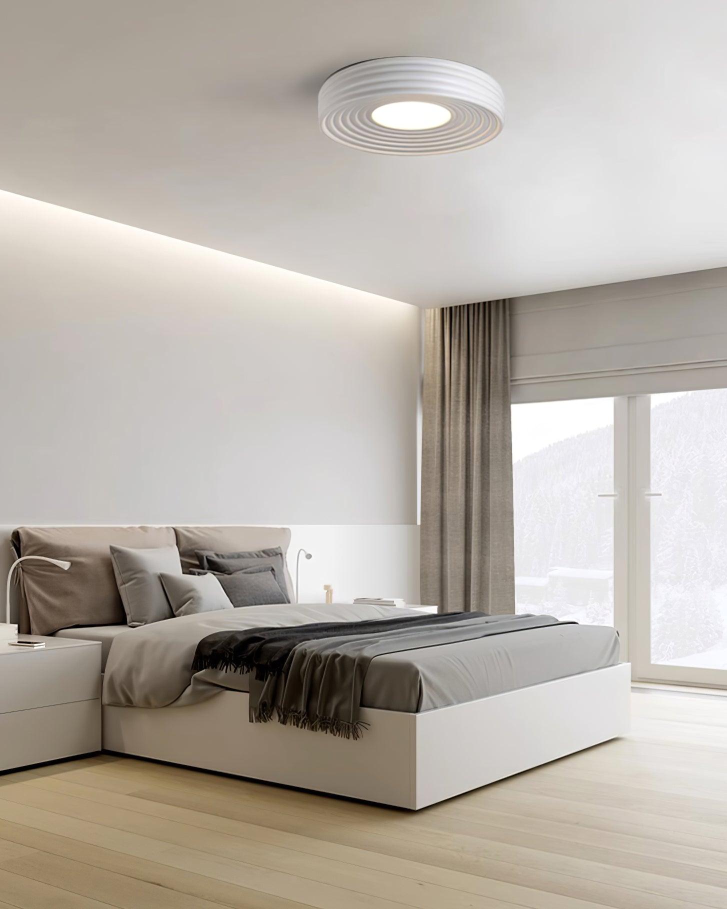 Ceiling Light Ribbed Canopy Textured Contemporary Fixture