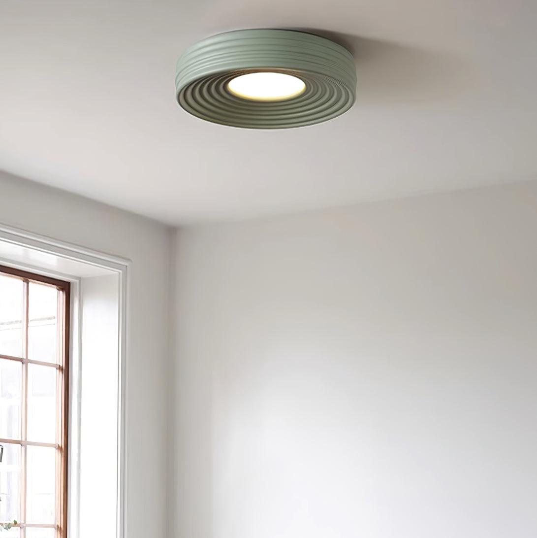Ceiling Light Ribbed Canopy Textured Contemporary Fixture
