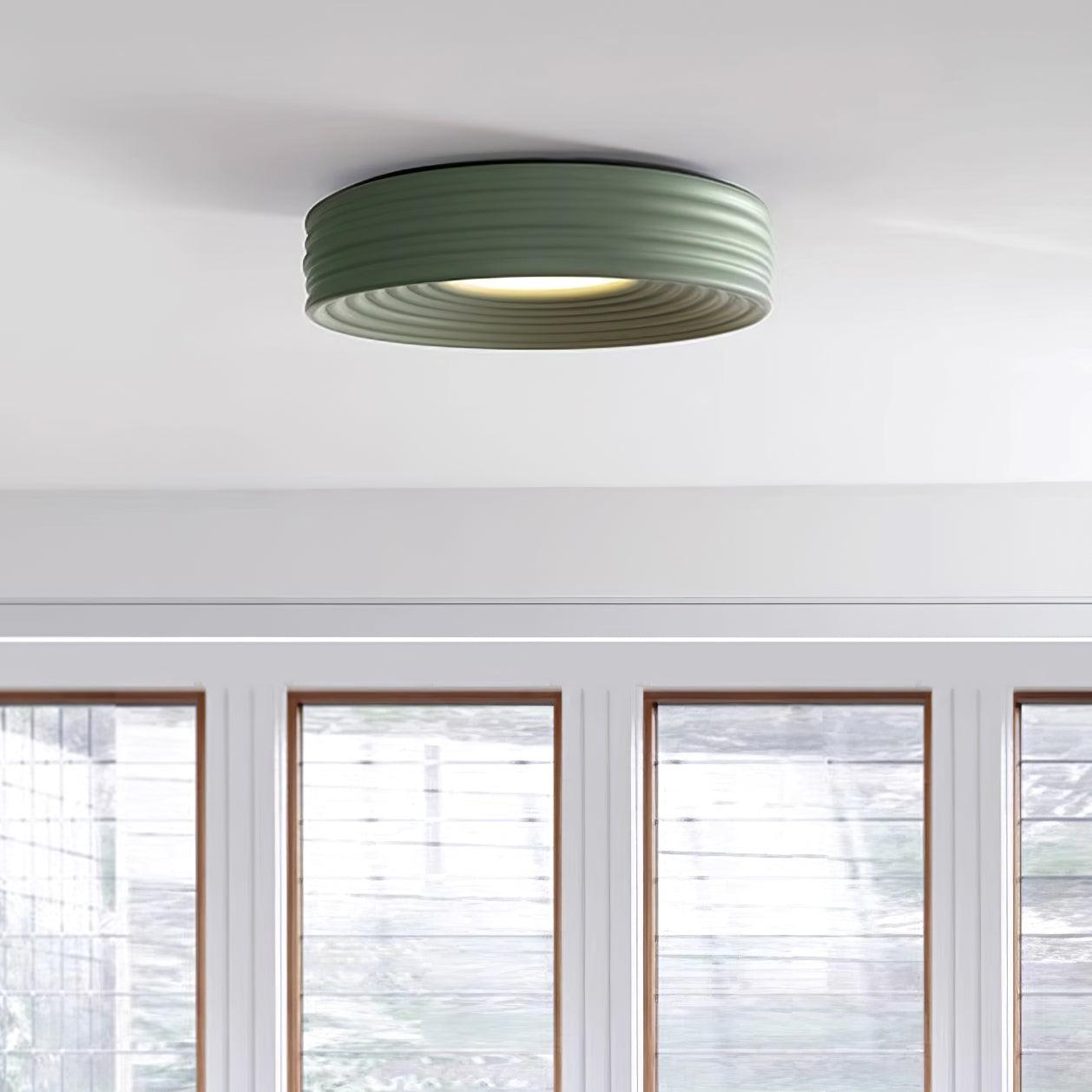 Ceiling Light Ribbed Canopy Textured Contemporary Fixture