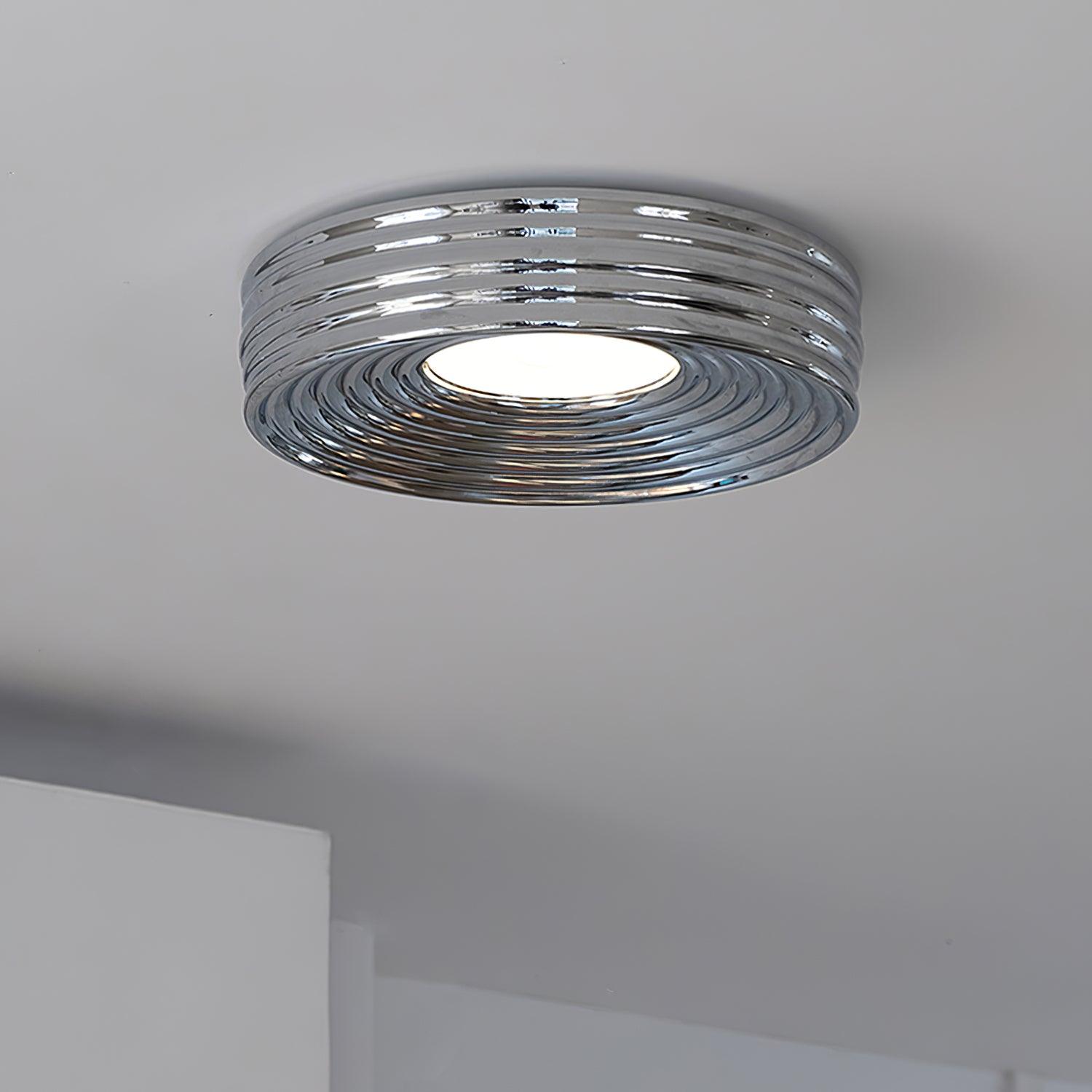 Ceiling Light Ribbed Canopy Textured Contemporary Fixture