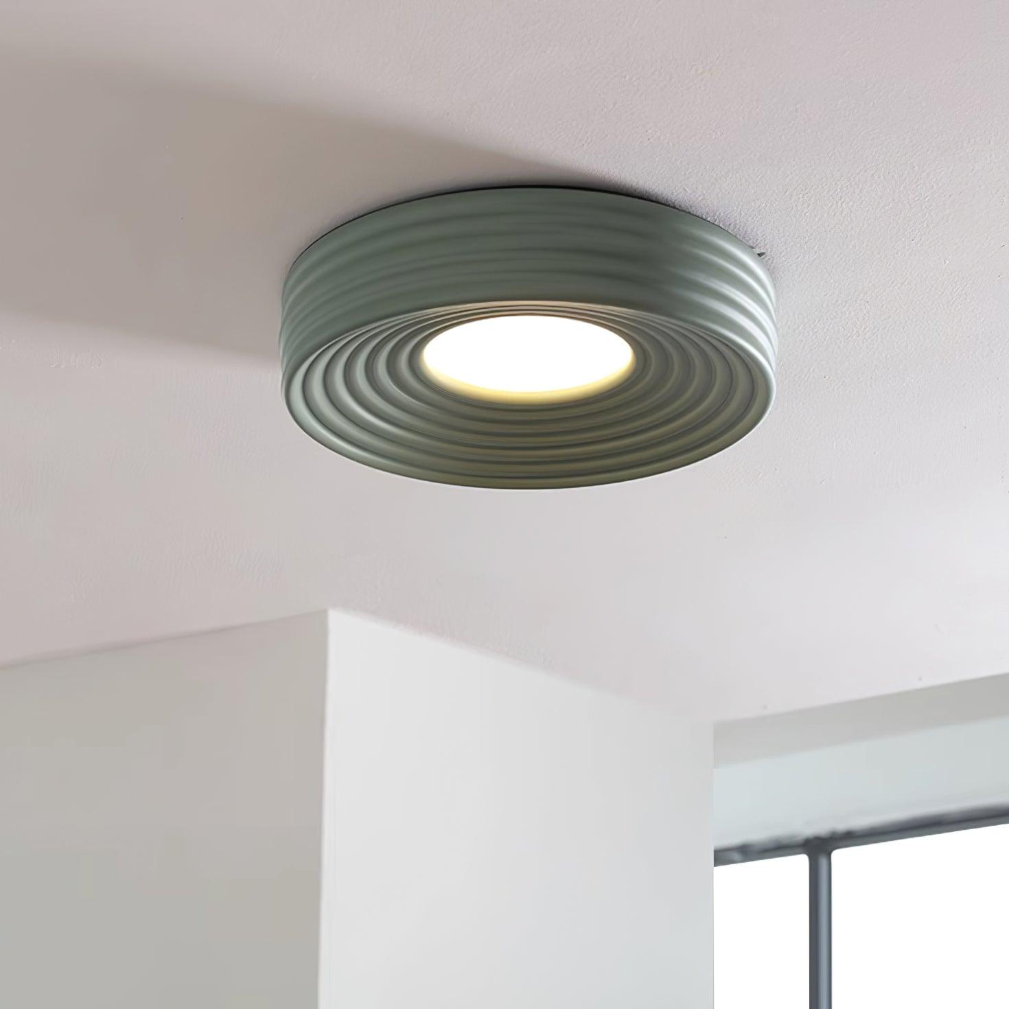 Ceiling Light Ribbed Canopy Textured Contemporary Fixture
