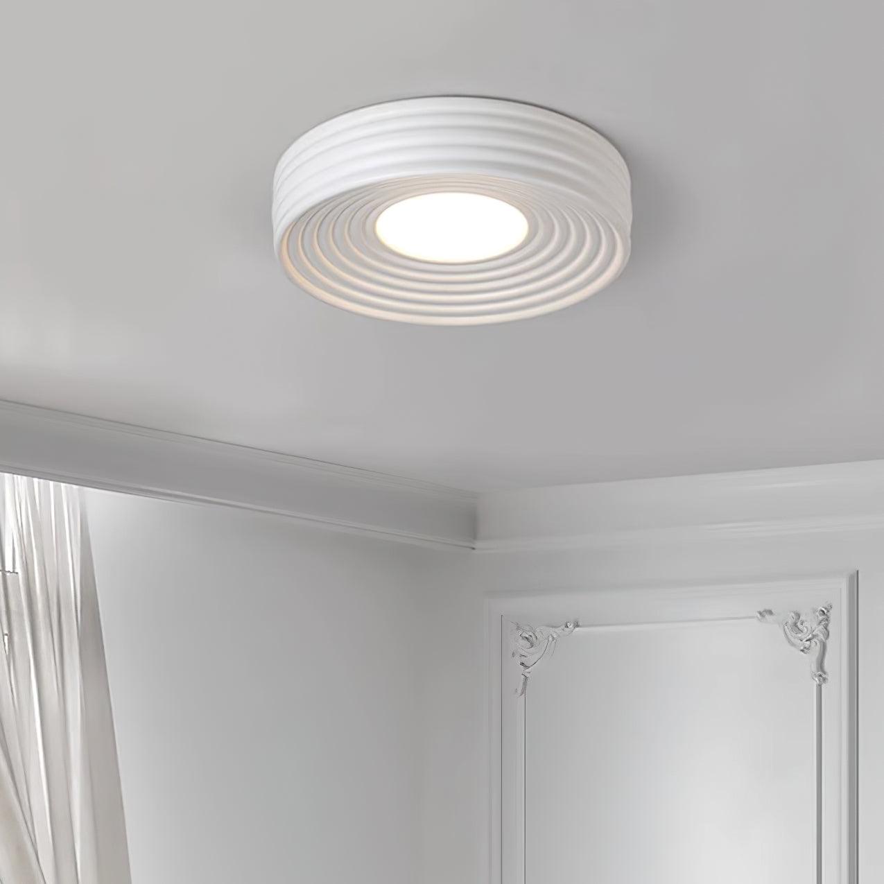 Ceiling Light Ribbed Canopy Textured Contemporary Fixture