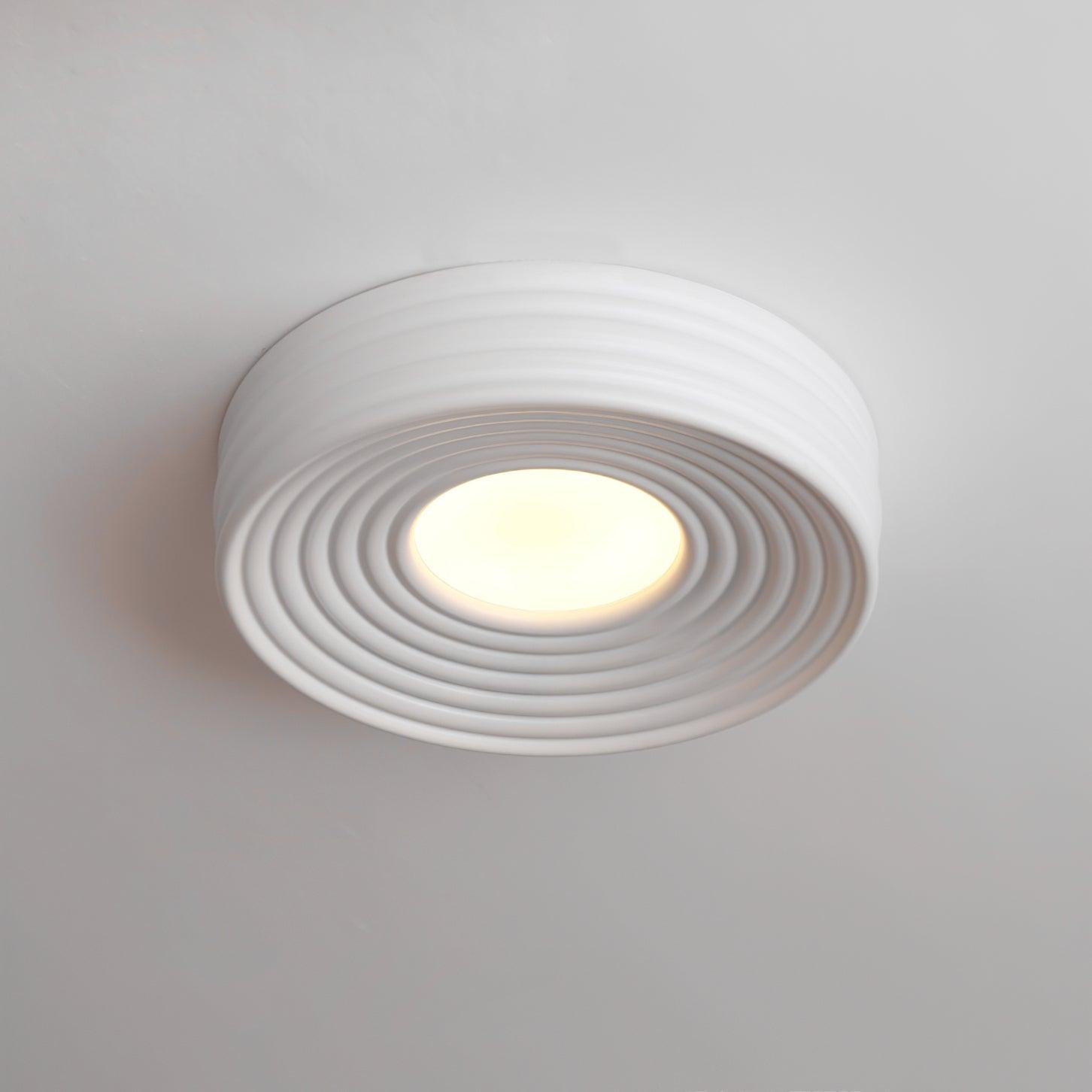 Ceiling Light Ribbed Canopy Textured Contemporary Fixture