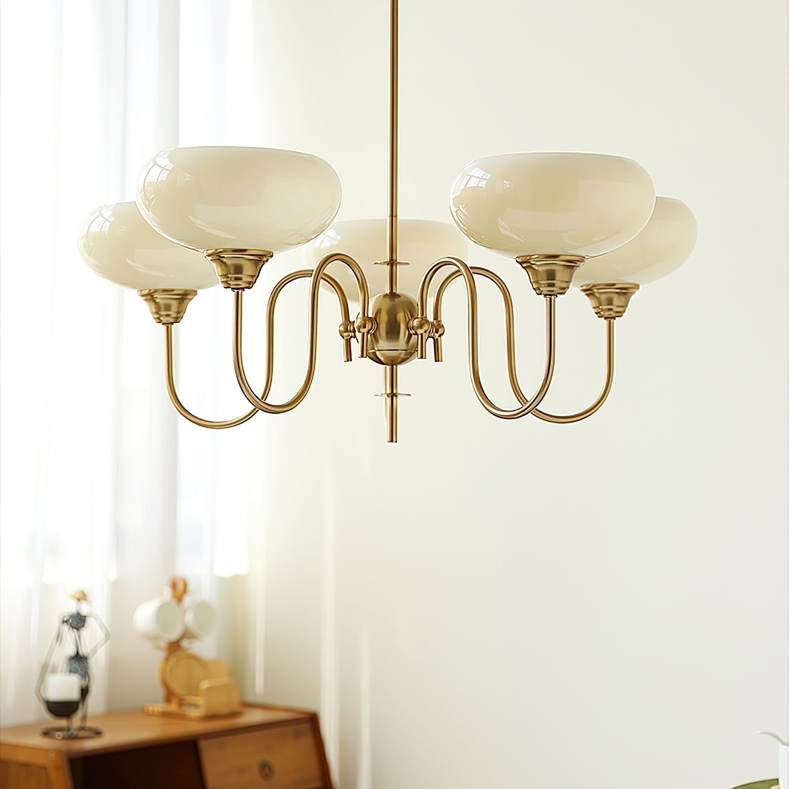 Silva Vintage LED Metal Multi Lampshade Creamy White Yellow Bulbs Luxury Bedroom Living Room Pendant Light, Gold/Chrome - Neutral Decor