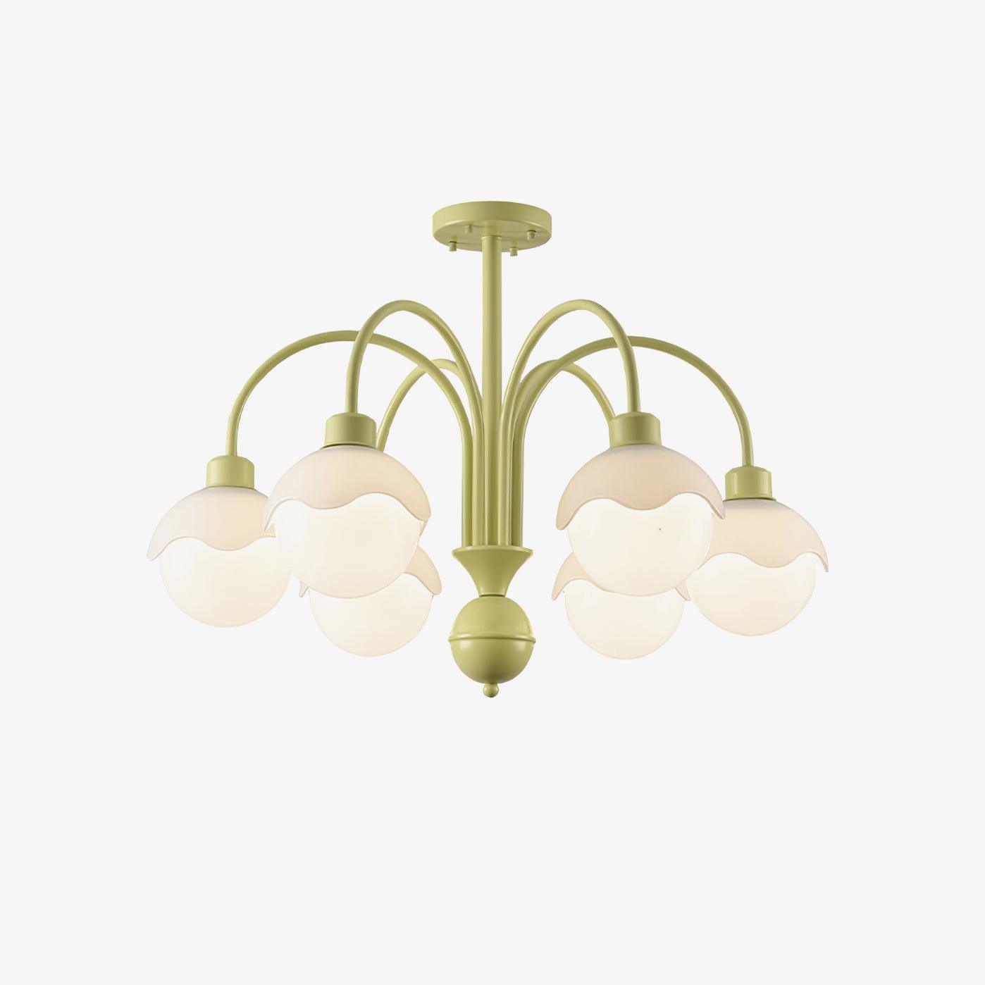 Lustra Chandelier Creamy Lychee Matcha Green Arm-Neutral Decor