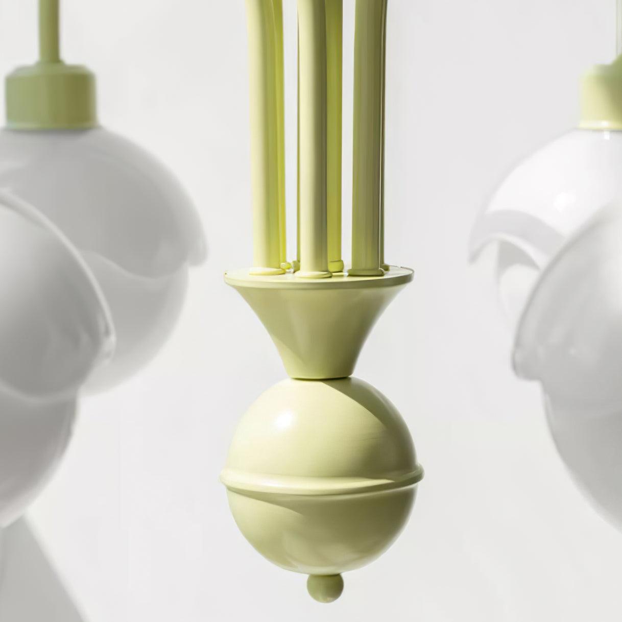 Lustra Chandelier Creamy Lychee Matcha Green Arm-Neutral Decor