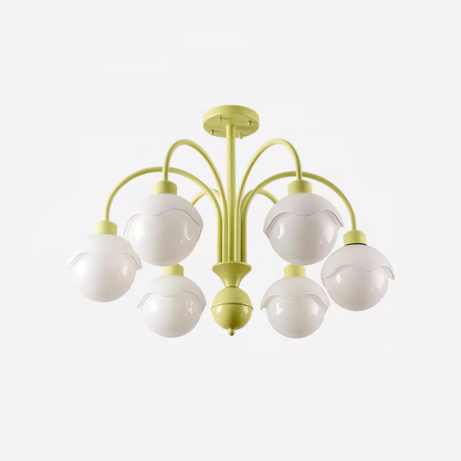 Lustra Chandelier Creamy Lychee Matcha Green Arm-Neutral Decor