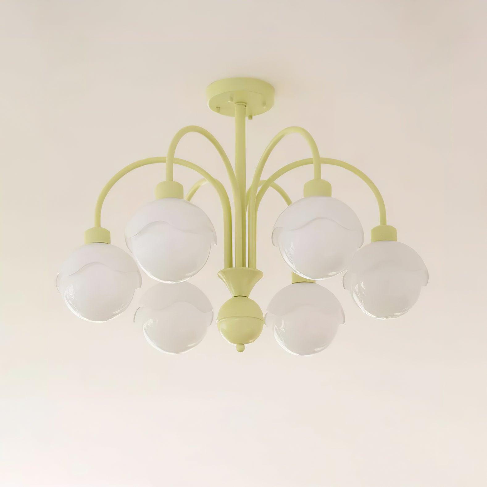 Lustra Chandelier Creamy Lychee Matcha Green Arm-Neutral Decor