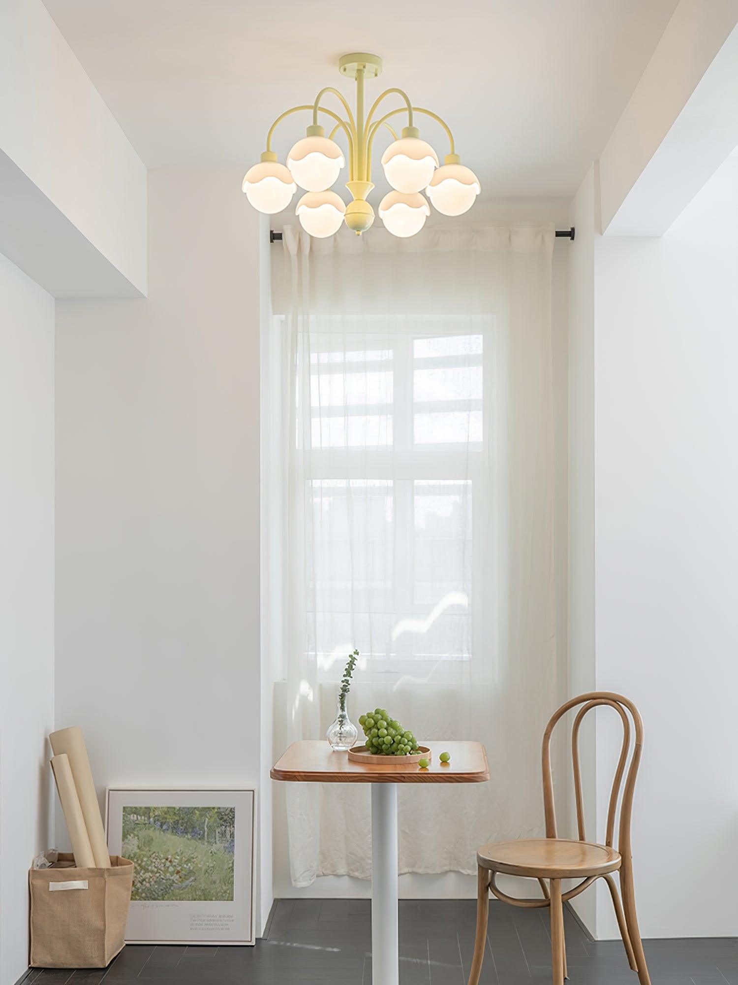 Lustra Chandelier Creamy Lychee Matcha Green Arm-Neutral Decor