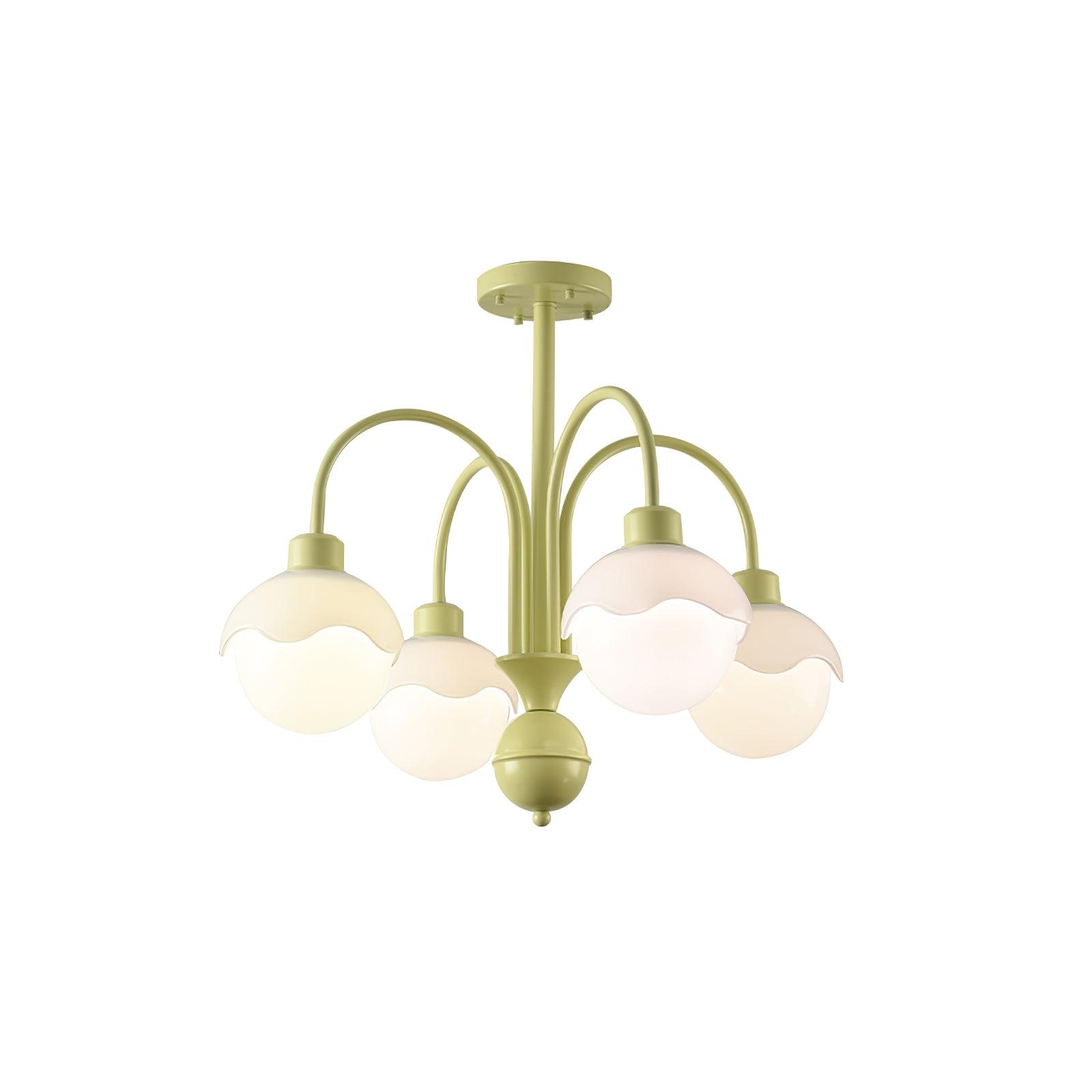 Lustra Chandelier Creamy Lychee Matcha Green Arm-Neutral Decor