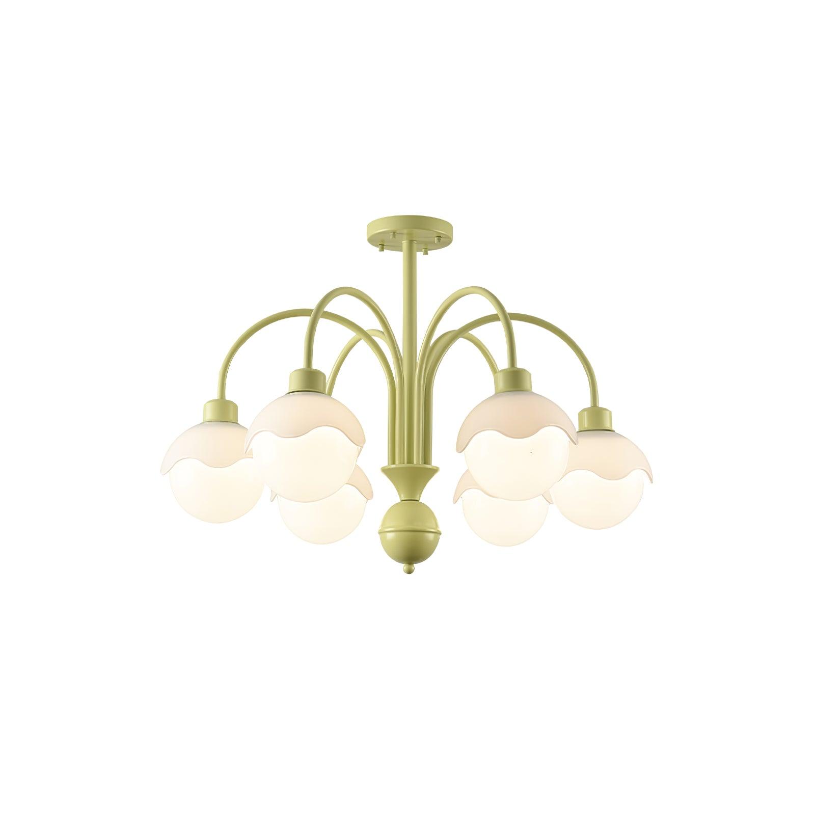 Lustra Chandelier Creamy Lychee Matcha Green Arm-Neutral Decor