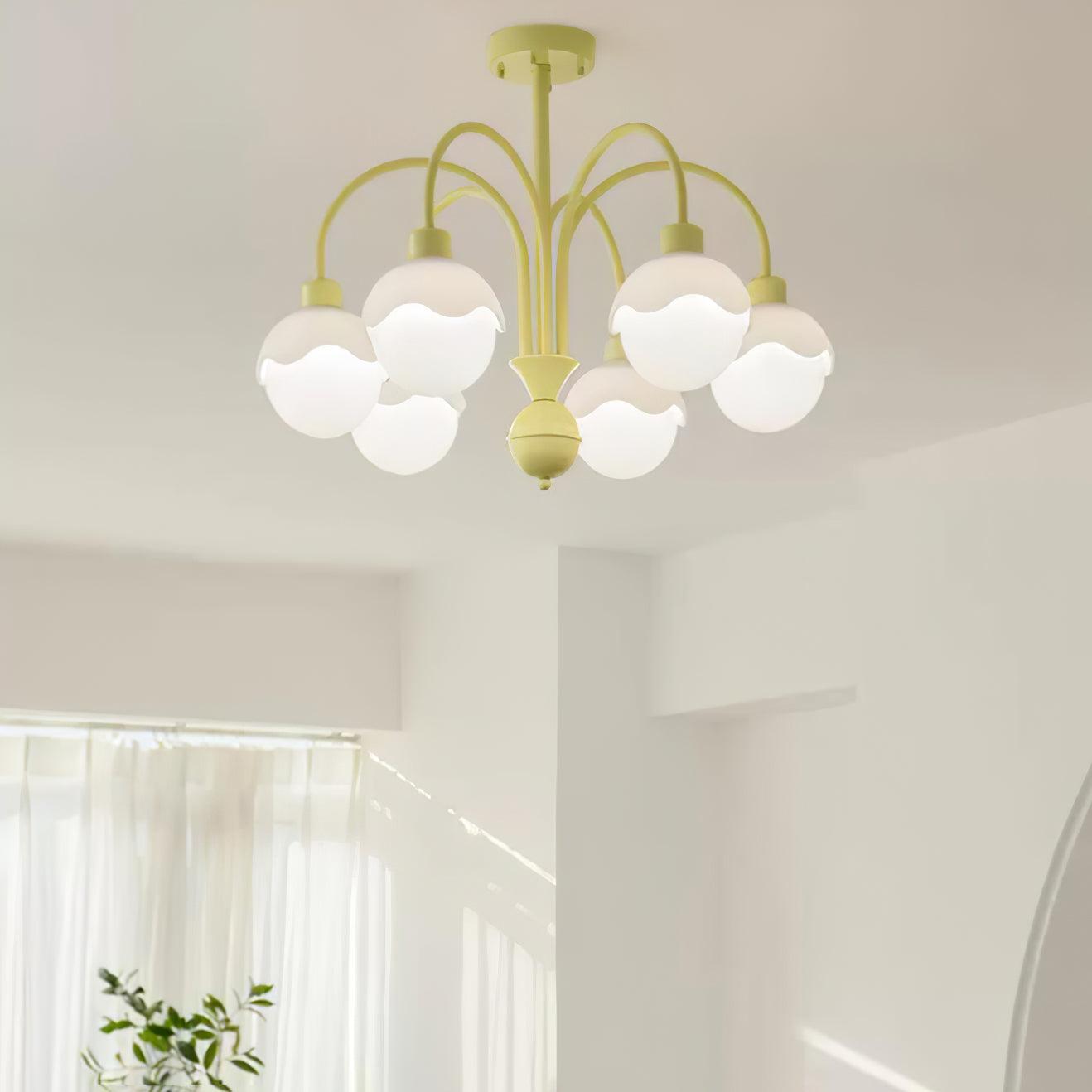 Lustra Chandelier Creamy Lychee Matcha Green Arm-Neutral Decor