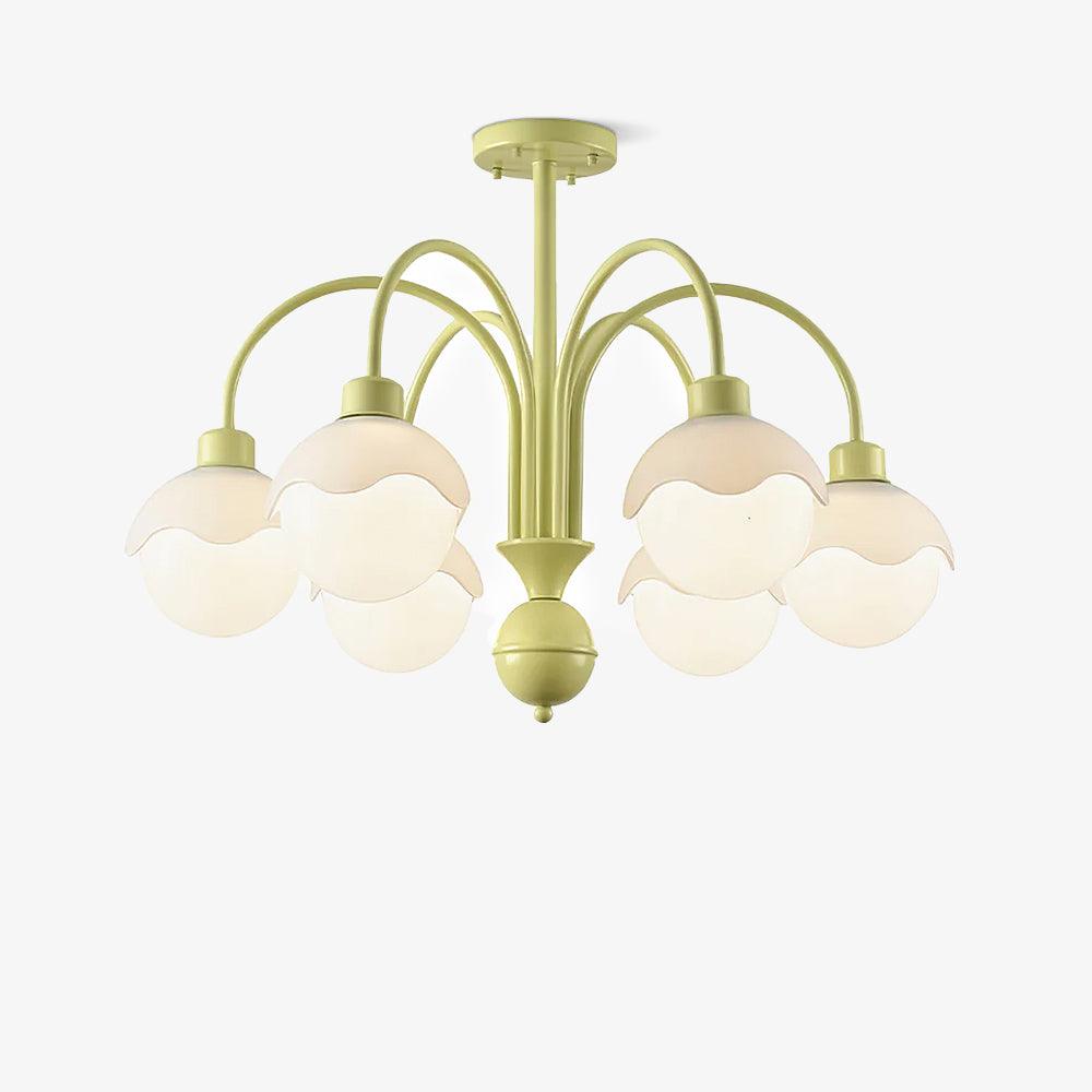 Lustra Chandelier Creamy Lychee Matcha Green Arm-Neutral Decor