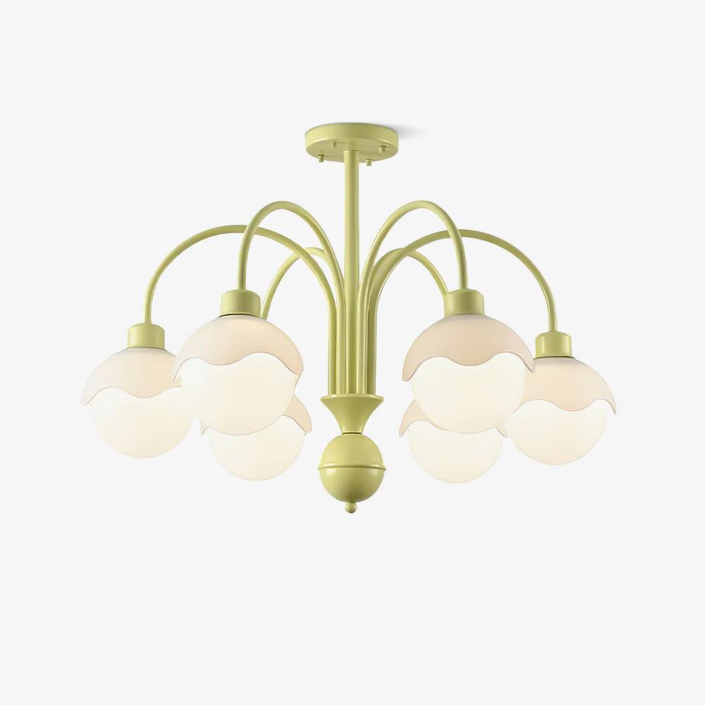Lustra Chandelier Creamy Lychee Matcha Green Arm-Neutral Decor