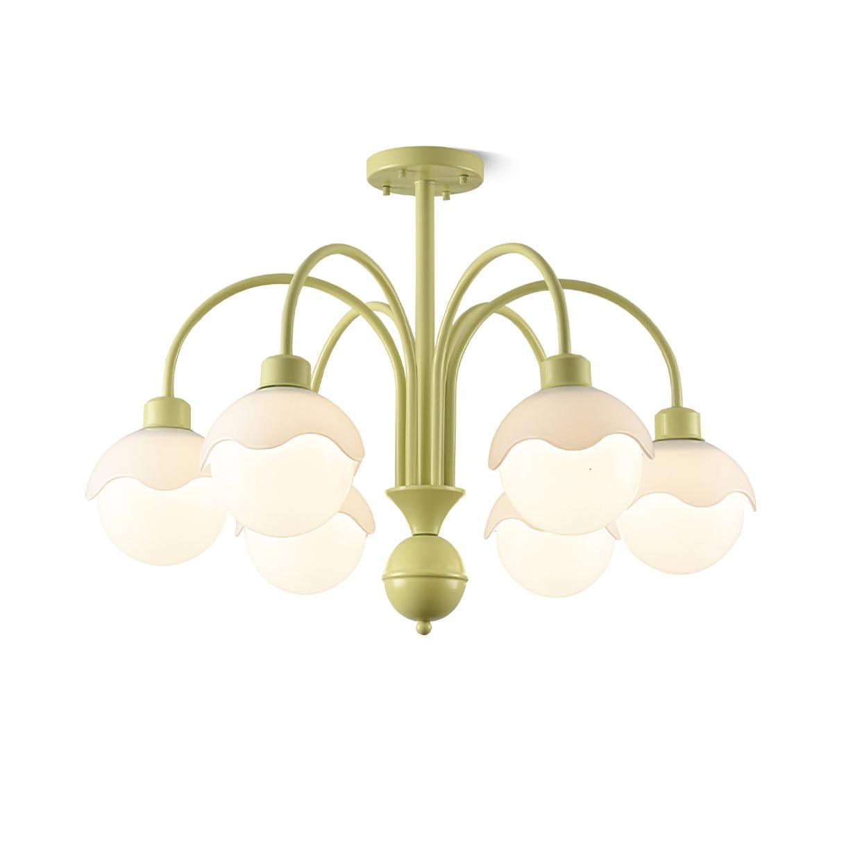 Lustra Chandelier Creamy Lychee Matcha Green Arm-Neutral Decor