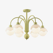 Lustra Chandelier Creamy Lychee Matcha Green Arm-Neutral Decor