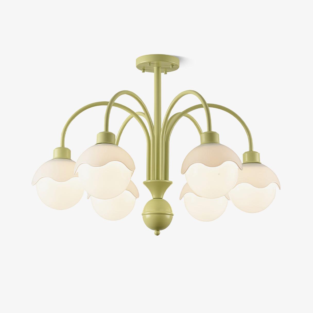 Lustra Chandelier Creamy Lychee Matcha Green Arm-Neutral Decor