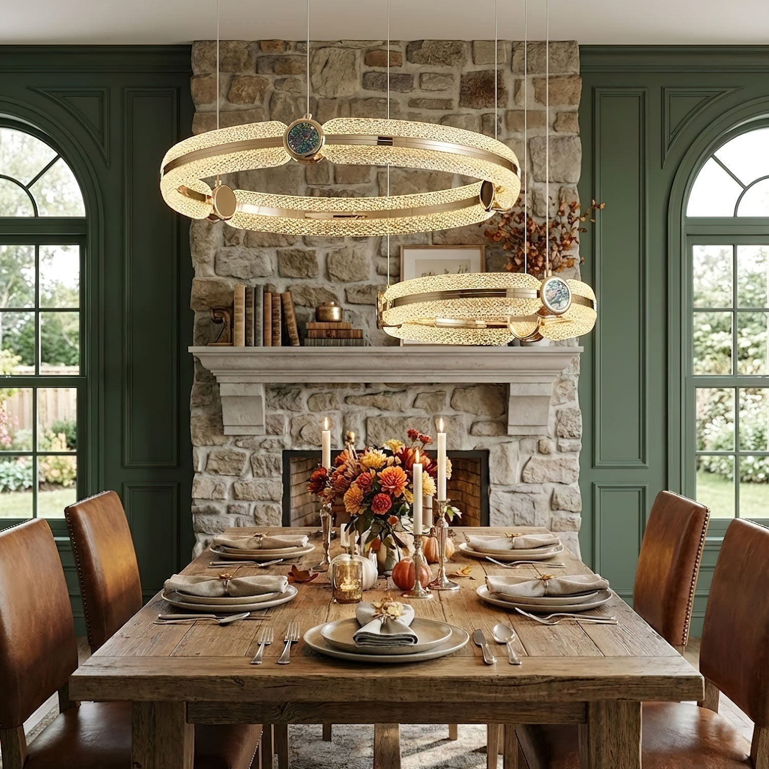 Creative Ring Chandelier-Neutral Decor