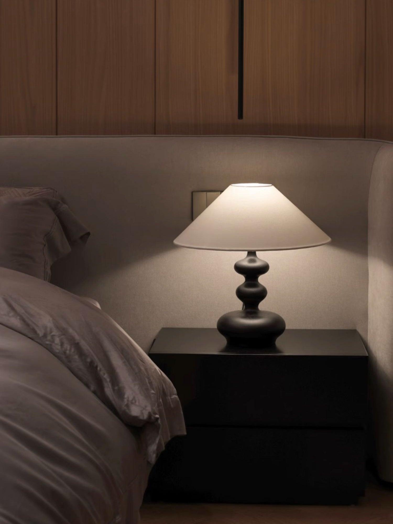 Vominex Wood Fabric Vintage Table Lamp-Neutral Decor