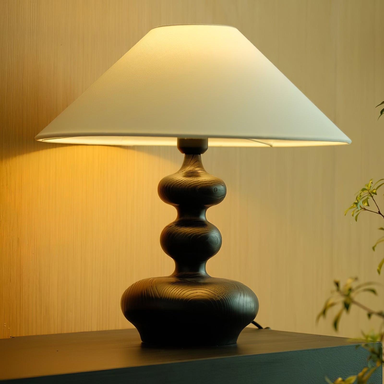 Vominex Wood Fabric Vintage Table Lamp-Neutral Decor