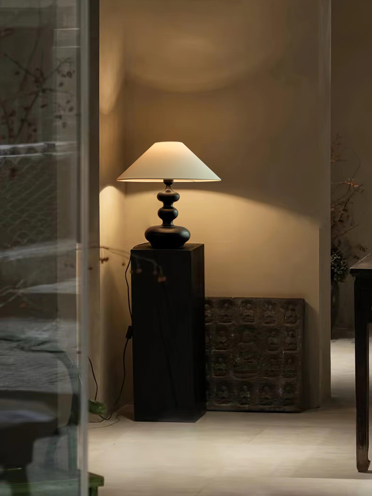 Vominex Wood Fabric Vintage Table Lamp-Neutral Decor