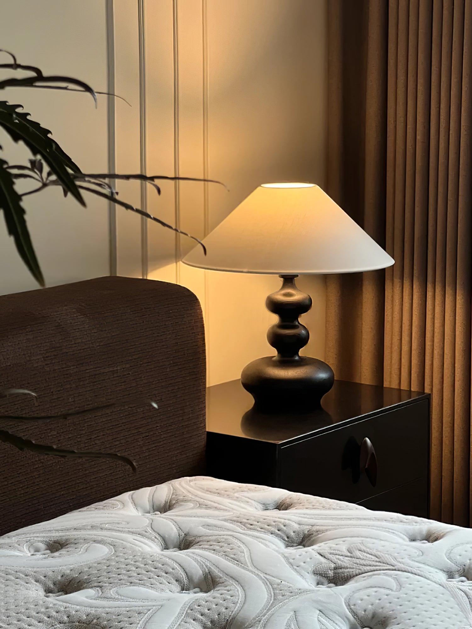 Vominex Wood Fabric Vintage Table Lamp-Neutral Decor