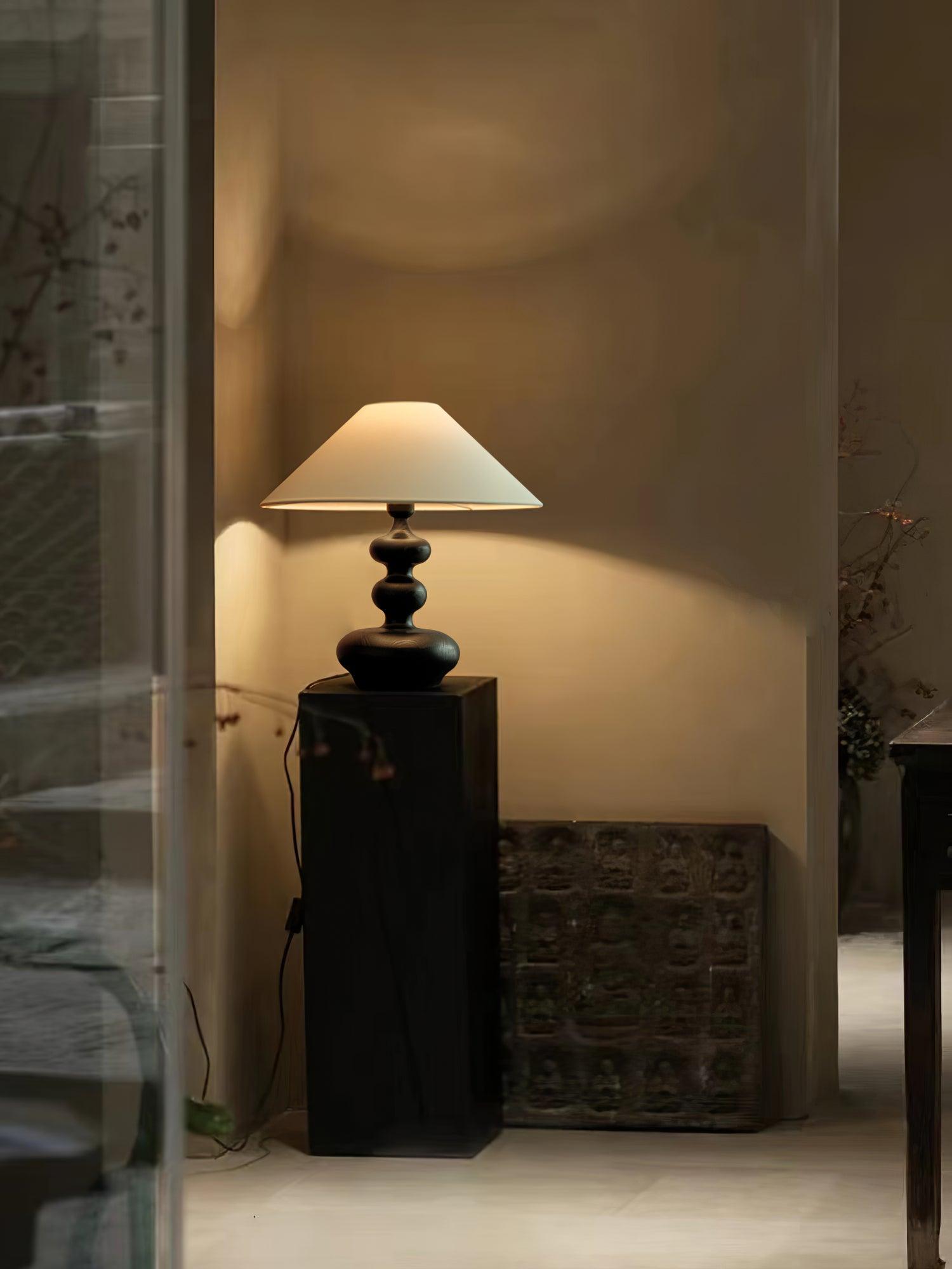Vominex Wood Fabric Vintage Table Lamp-Neutral Decor