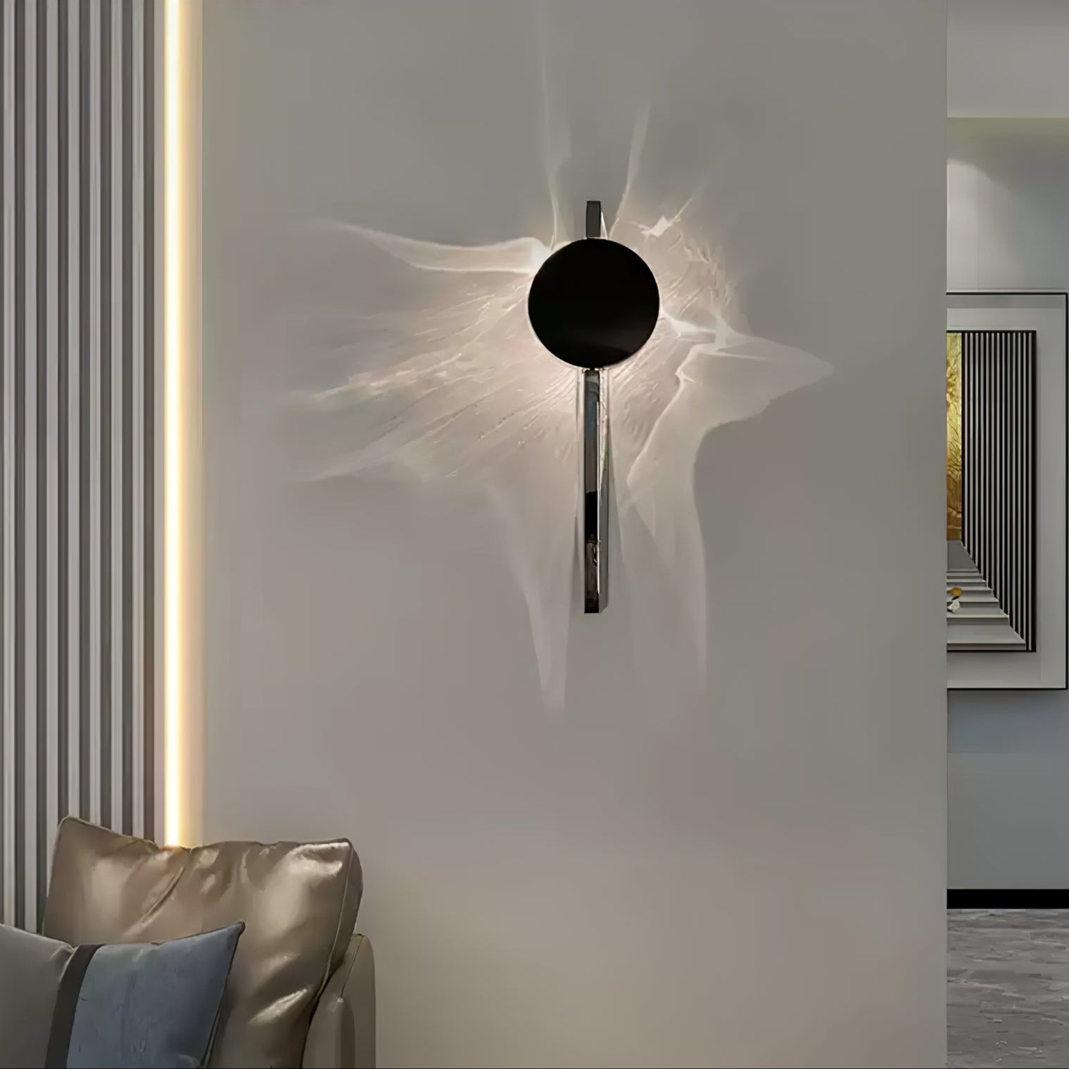 Pethr Wave Minimalist Steel Wall Lamp-Neutral Decor