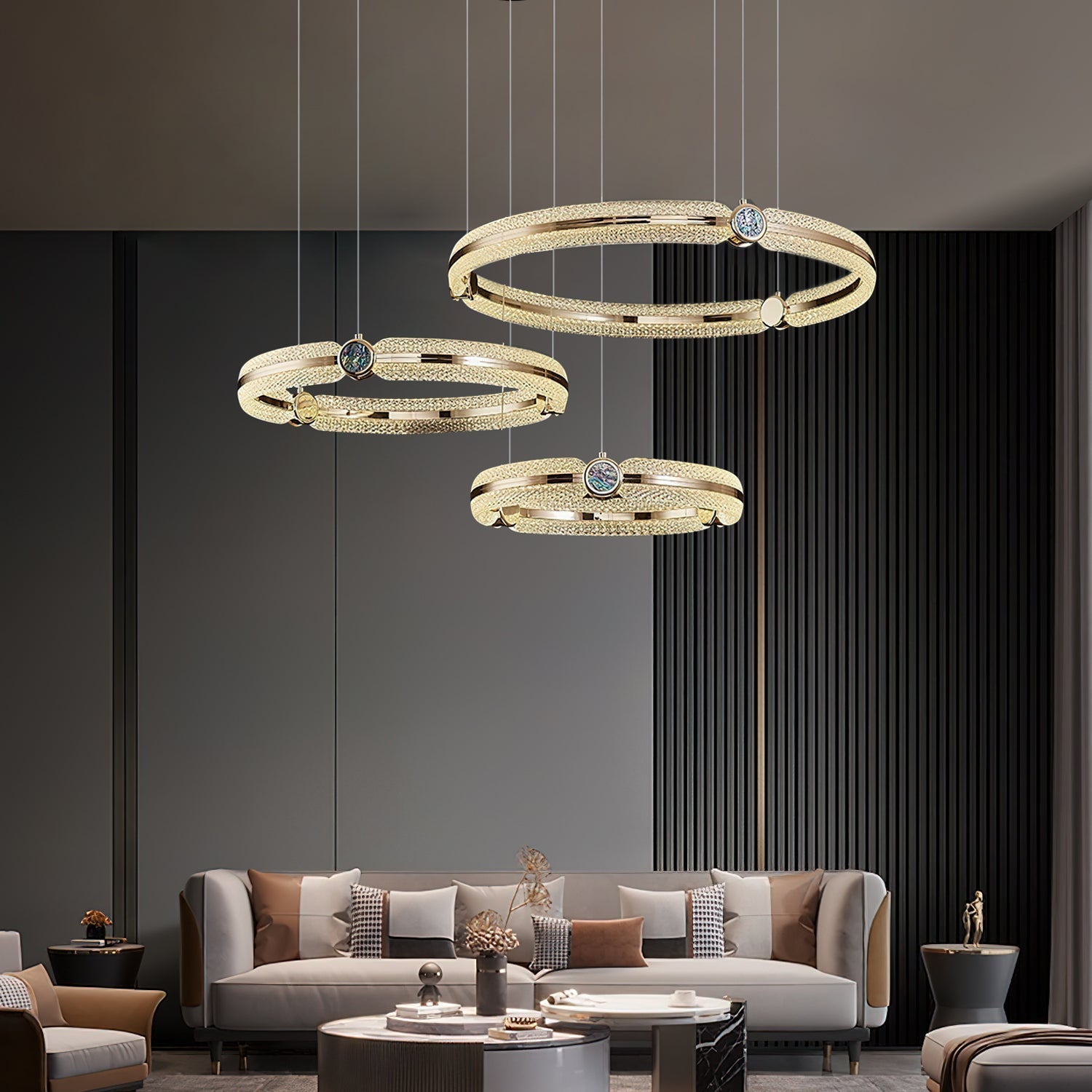 Aurora Chandelier Creative Ring-Neutral Decor